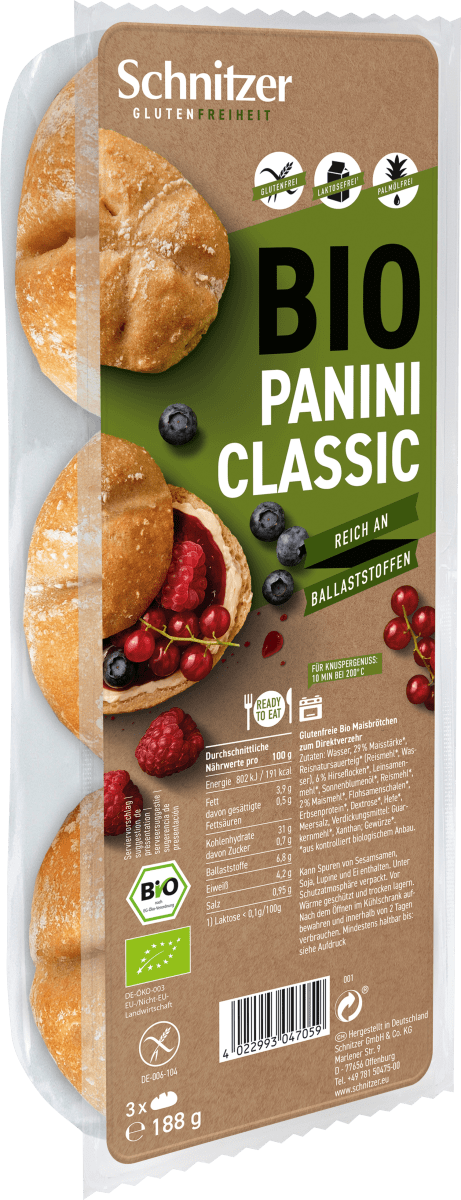 Aufbackbrötchen, Panini Classic (3 Stück), 188 g
