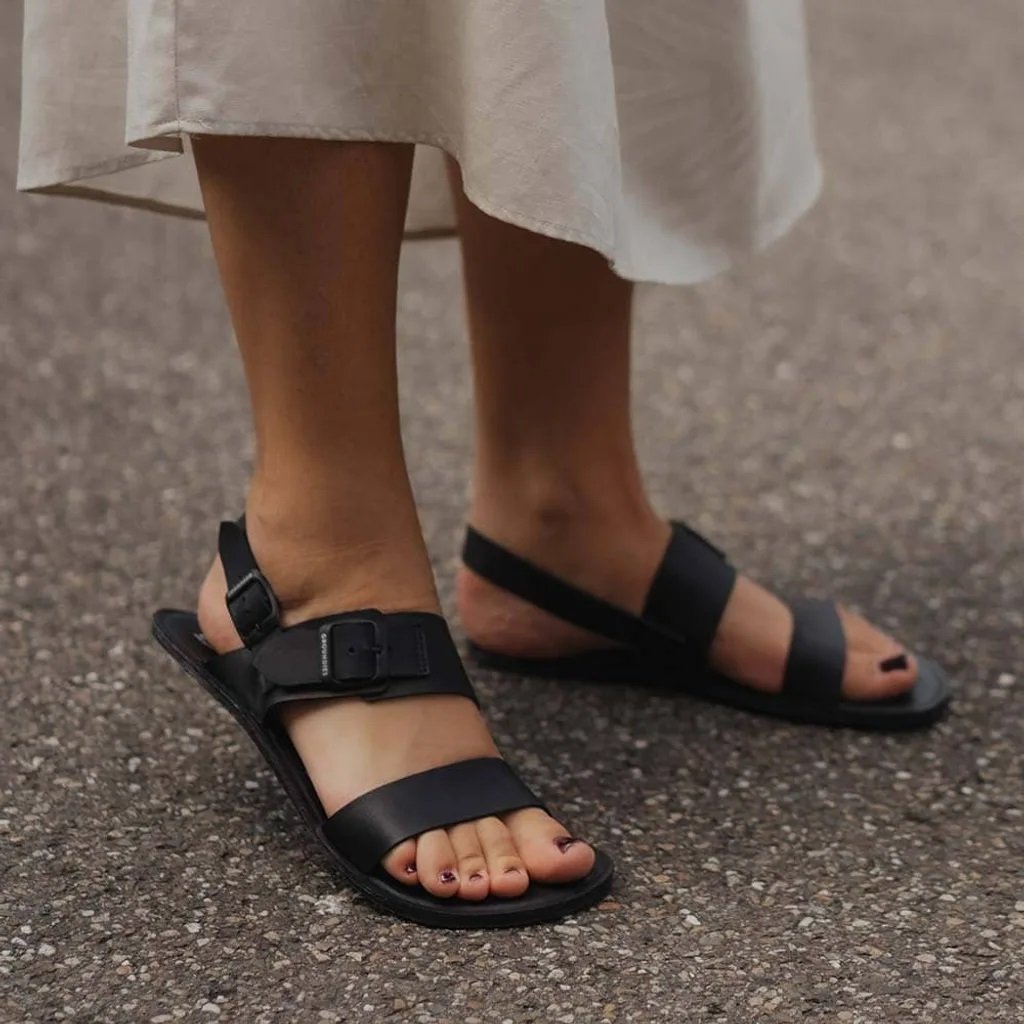 Groundies Kos Black Barfußsandalen