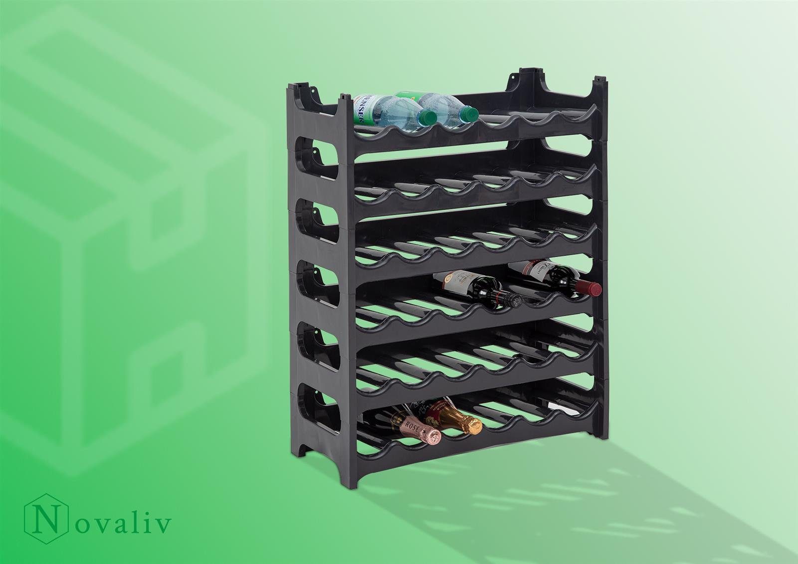 Novaliv Weinregal -, Spar-Set 6-tlg., Stapelbar,platzsparend, erweiterbar