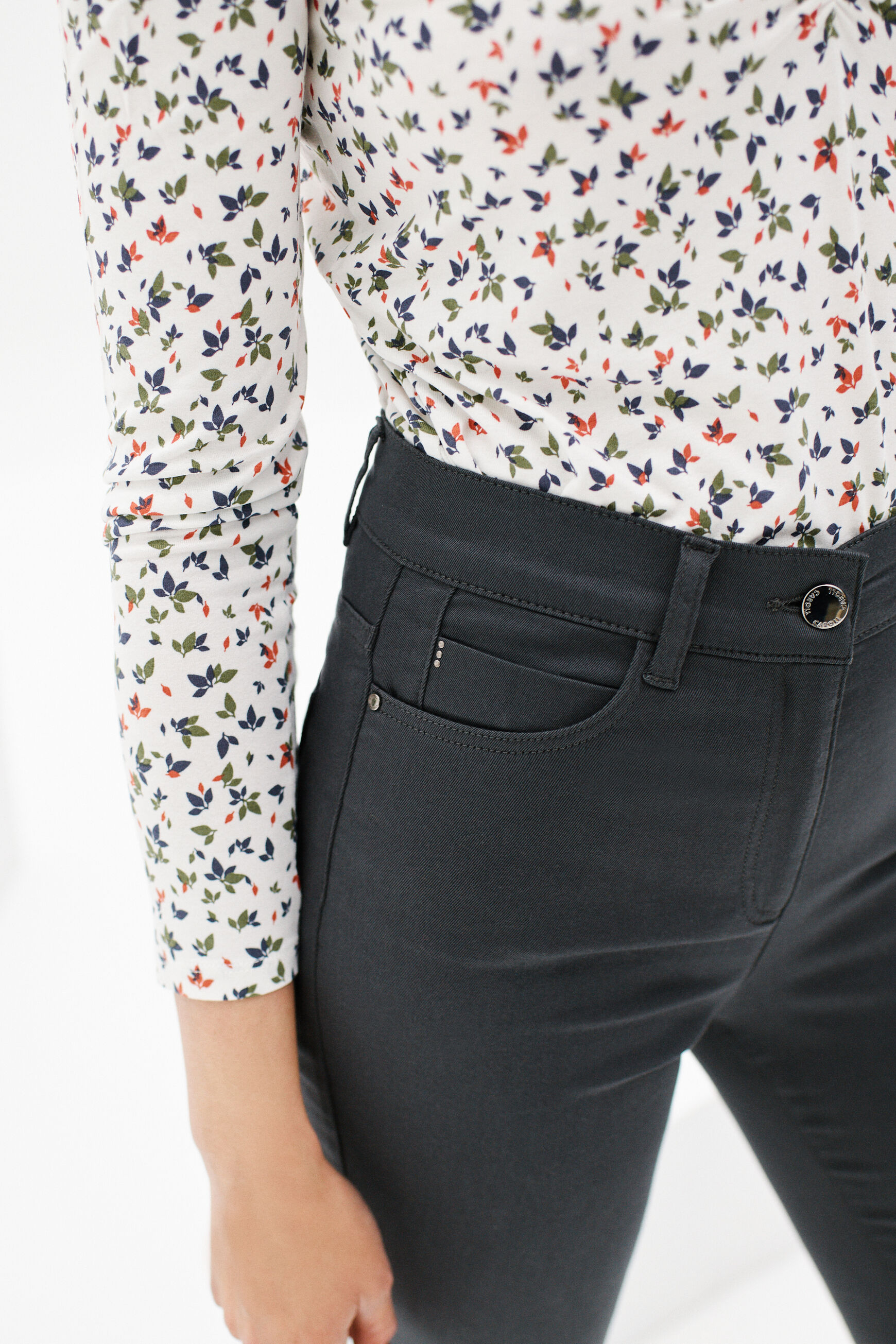 pantalon joss gris fonce femme