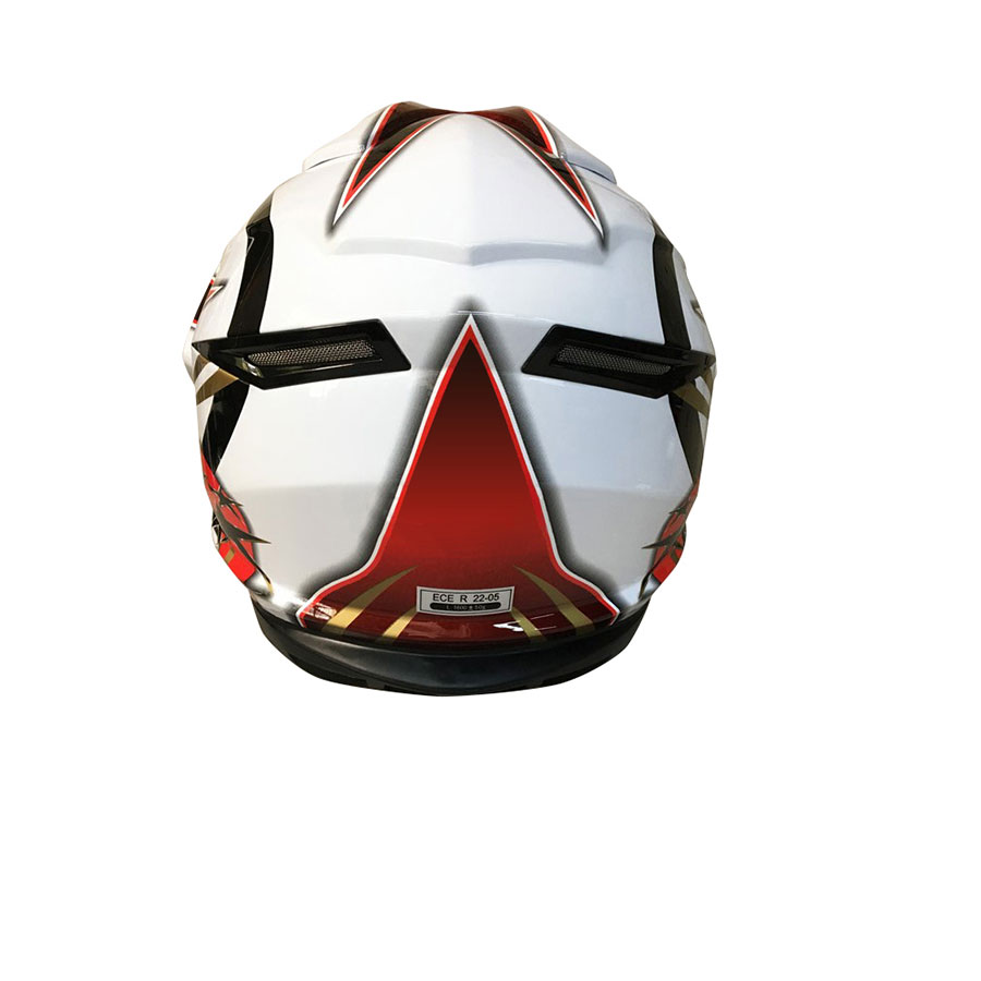 Explorer Motorcross Helm XP-02 weiß mit Muster, Größe M - ATU