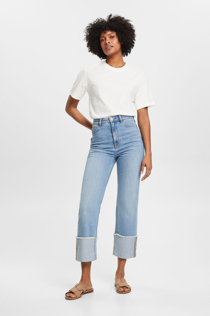 Verkürzte Jeans mit fixiertem Umschlag, TENCEL™