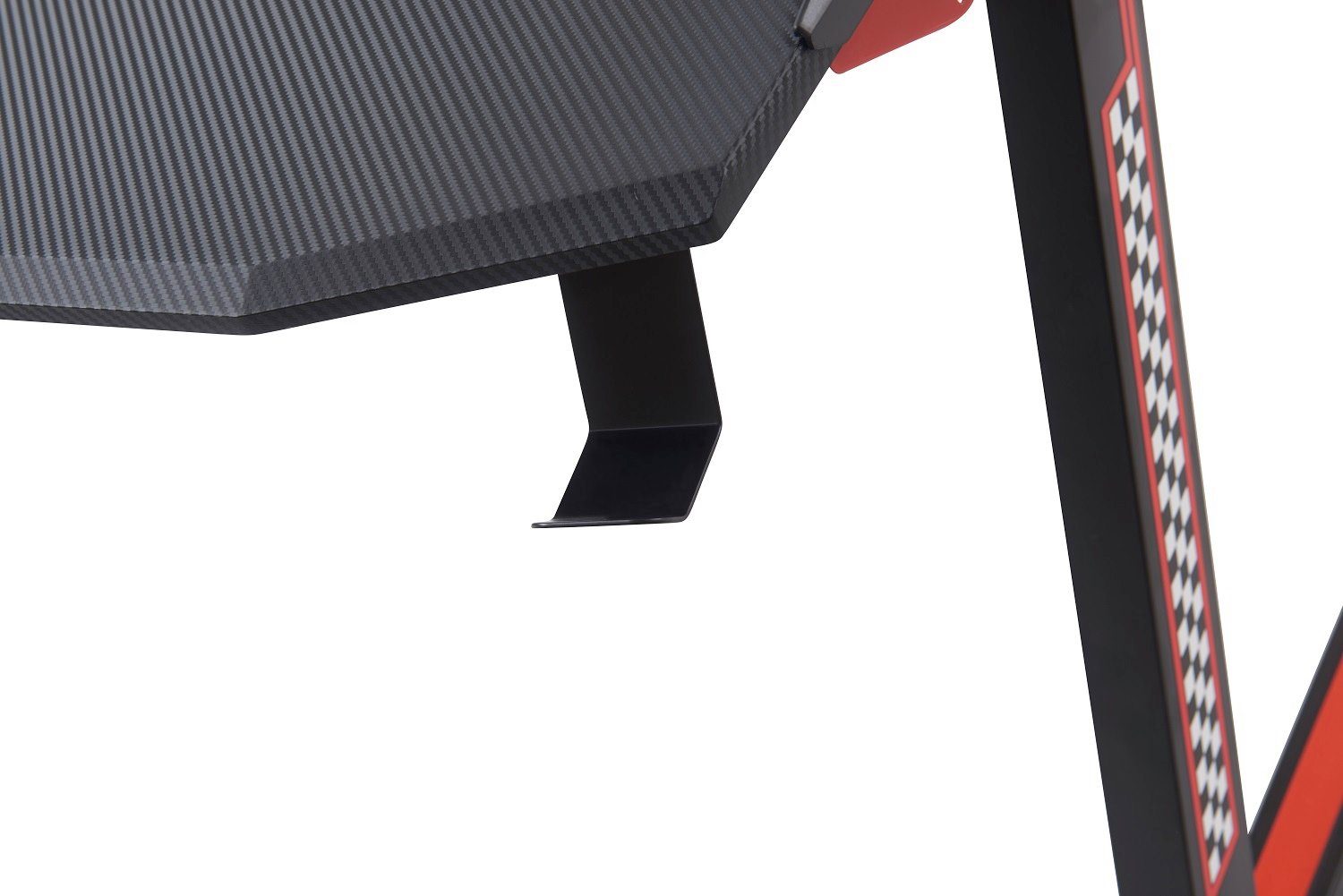 Yulukia Gamingtisch PC-Computer-Gaming-Schreibtisch, Getränkehalter und Kopfhörerhaken, Z-förmiger PC-Computer-Gaming-Schreibtisch