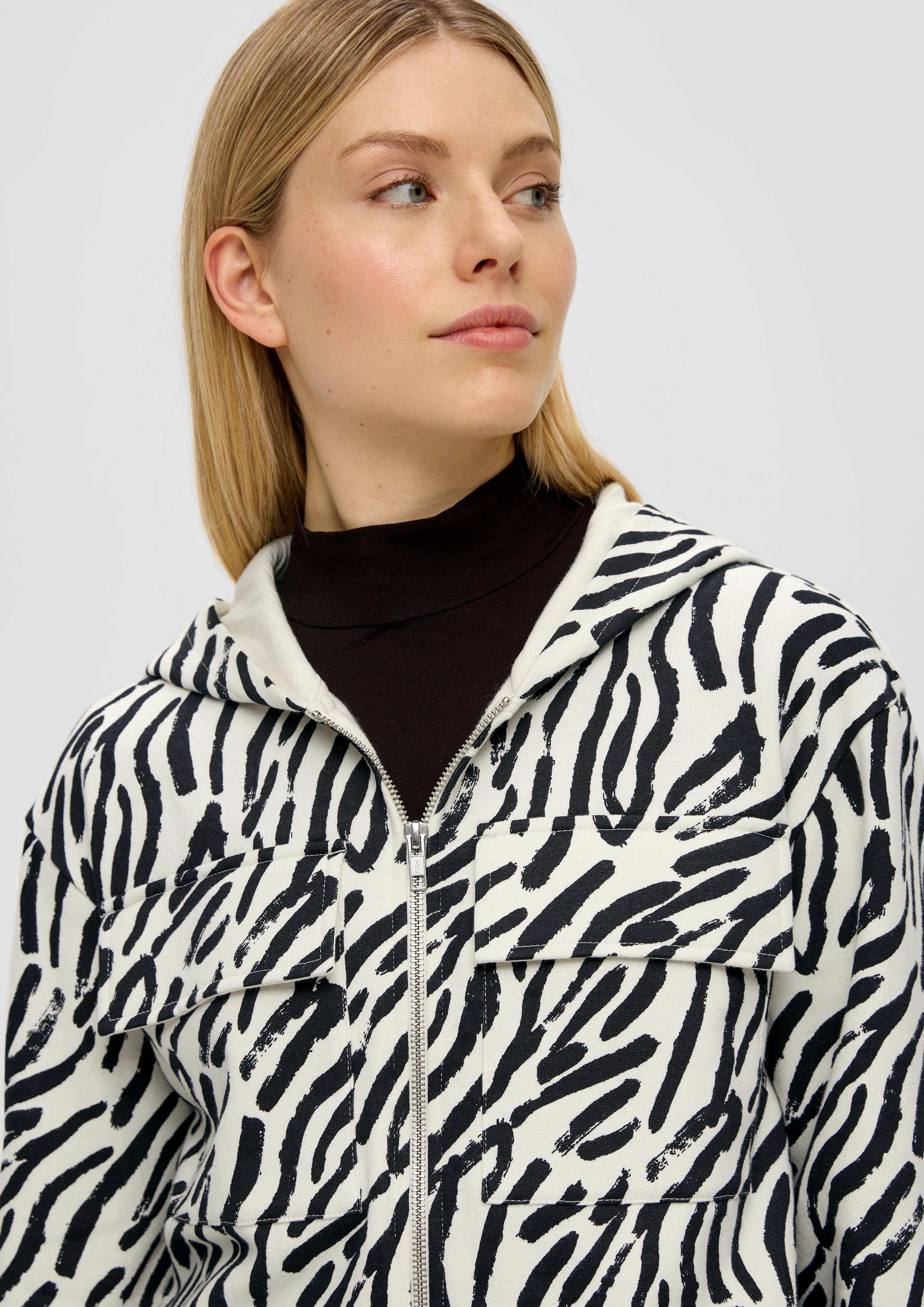 Sweatshirtjacke mit Zebra-Muster  2139818-82A4