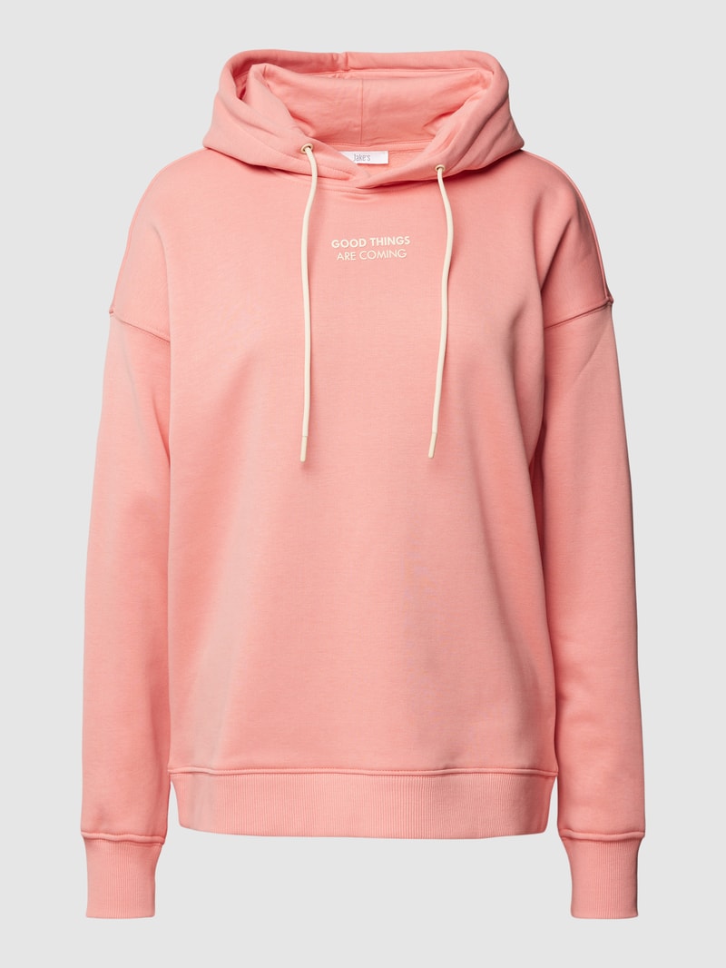 Hoodie mit Tunnelzug in koralle