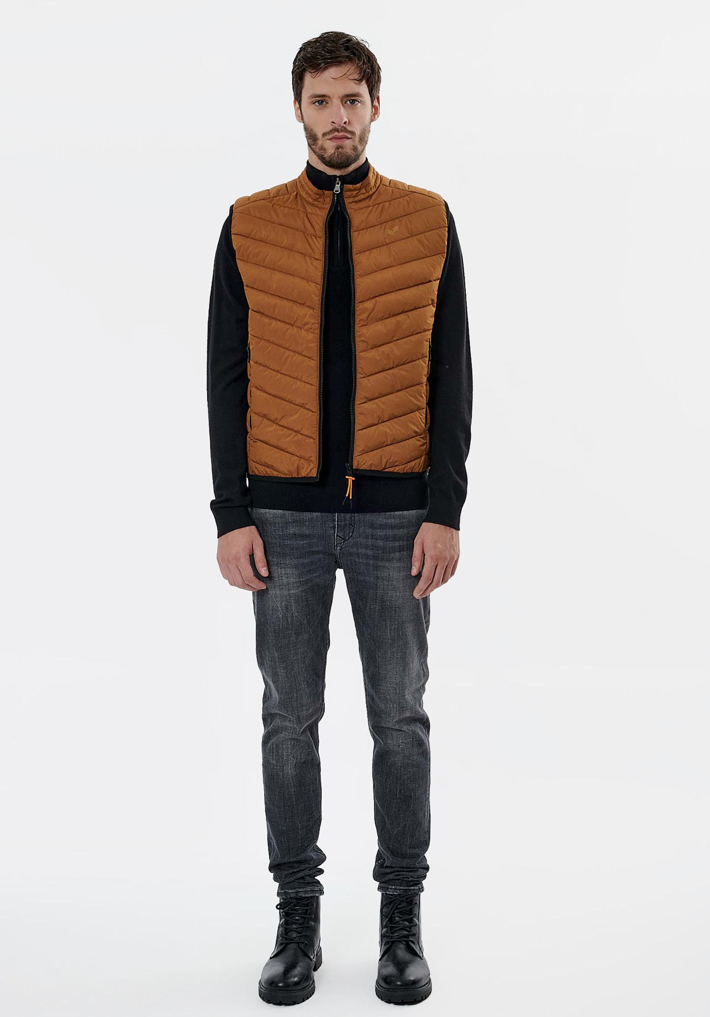SONA   Doudoune fine marron homme