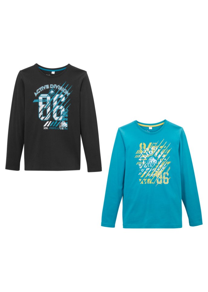 Jungen Langarmshirt aus Bio-Baumwolle (2er-Pack)