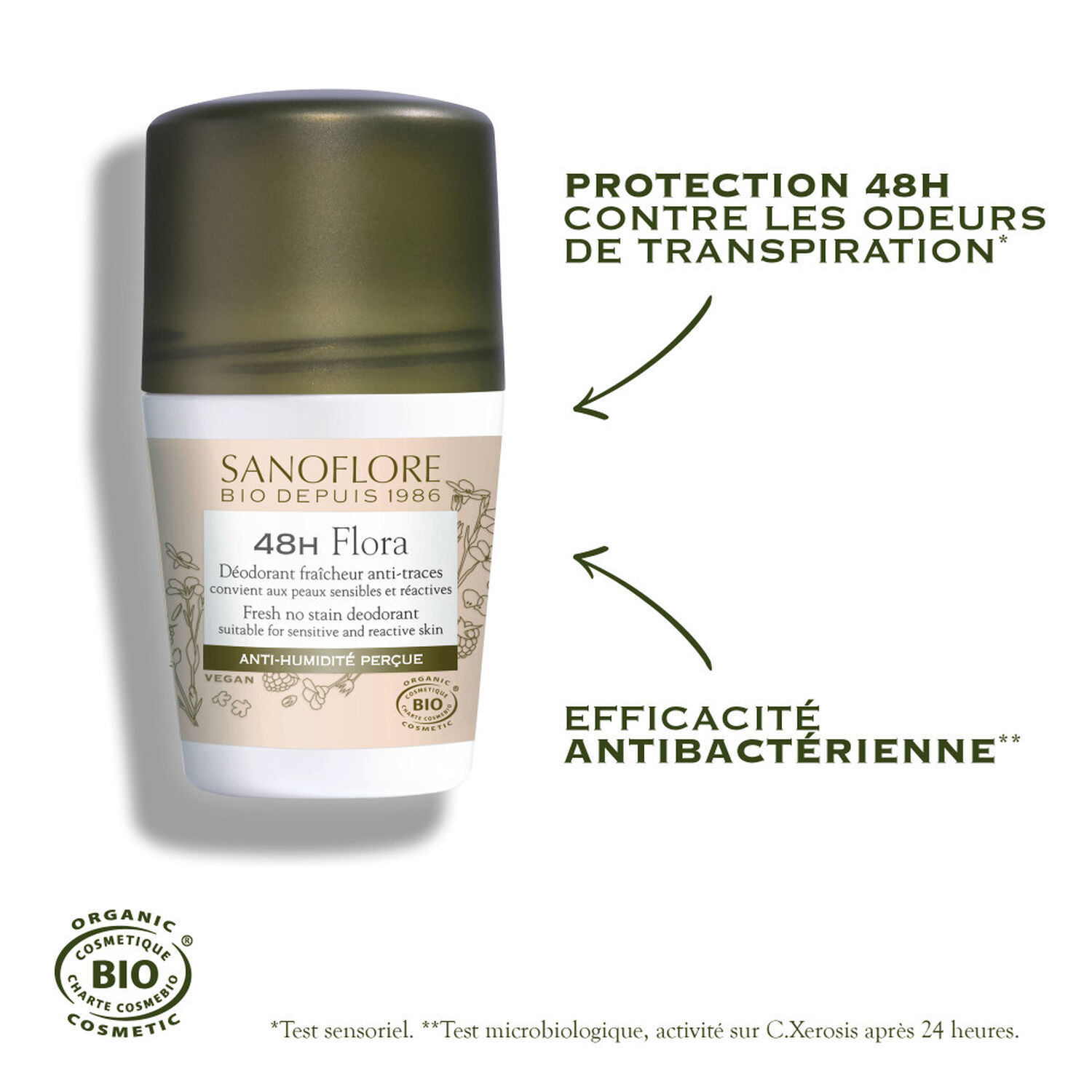 Sanoflore 48H Flora Déodorant Roll-On Bio 50 ml