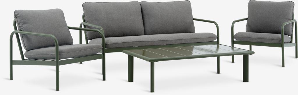 TEGLUM TEGLUM 5-Sitzer-Lounge-Set in Olivgrün
