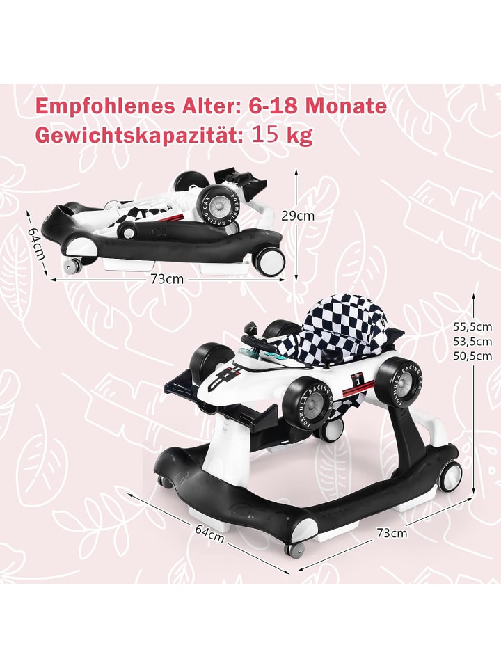 COSTWAY 4 in 1 Lauflernwagen in Weiß günstig kaufen 75 cm