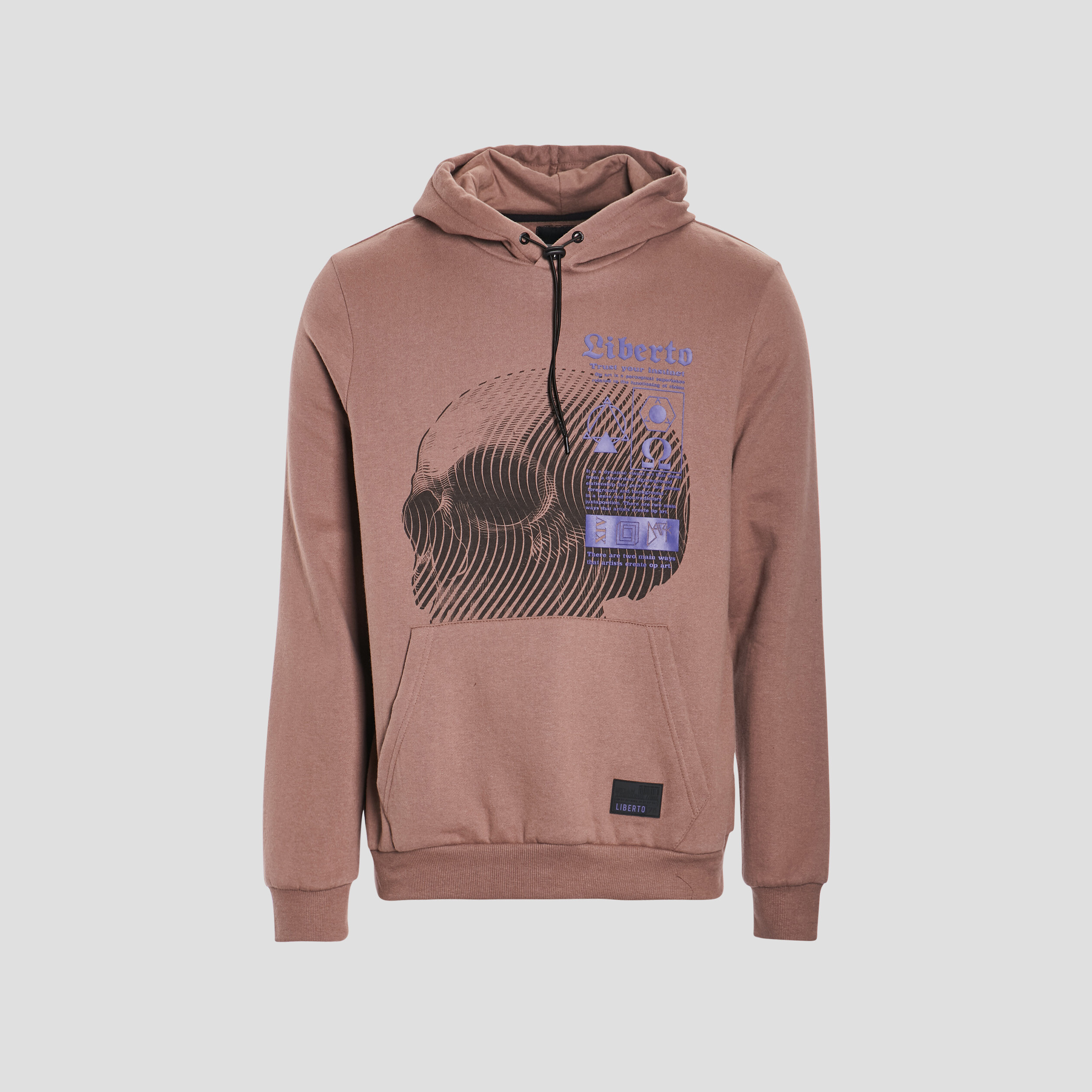Sweat à capuche hoodie Liberto vieux rose homme | La Halle