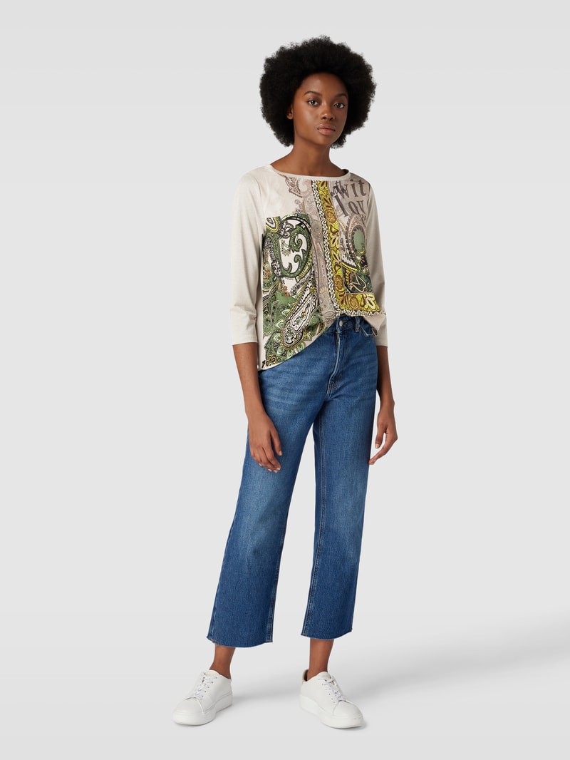 T-Shirt mit 3/4-Arm in sand