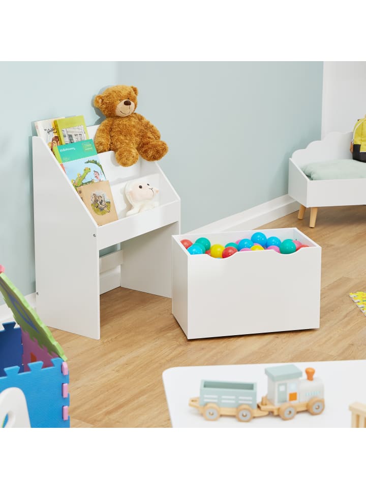 relaxdays Bücherregal Kinder in Weiß - (B)50,5 x (H)69,5 x (T)28 cm günstig kaufen onesize