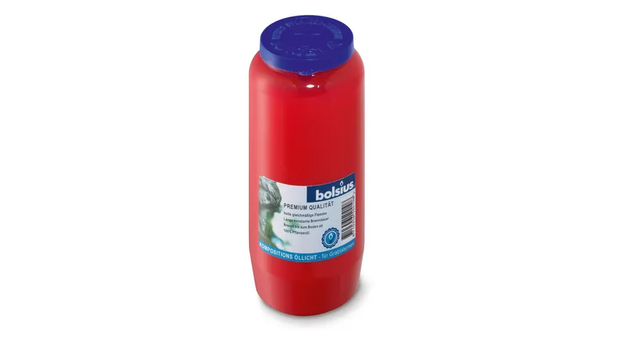 bolsius Grablicht Dauerbrenner Nr.7 100% Reines Pflanzenöl rot