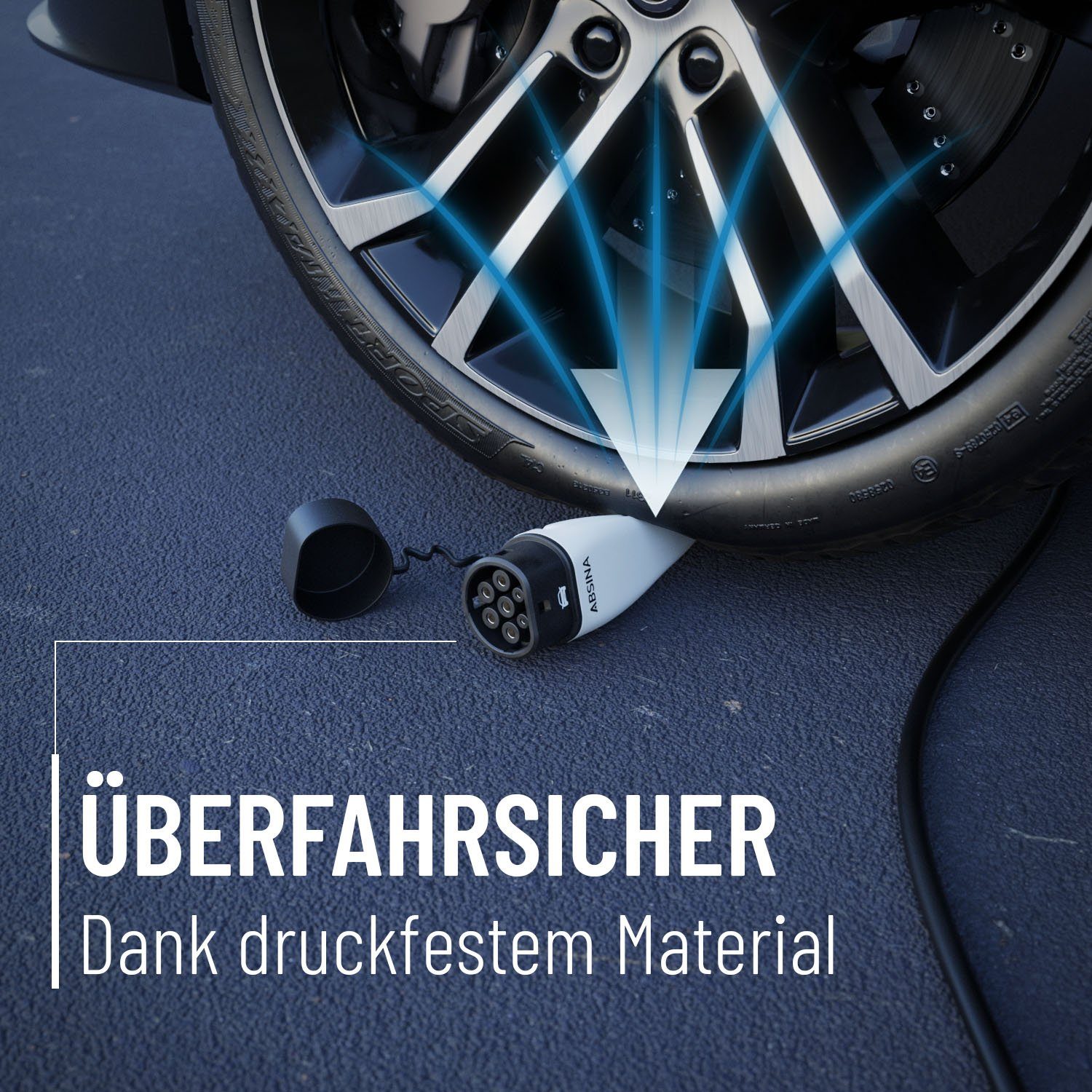 ABSINA Elektroauto Ladekabel Typ 2 Mode 3, 5 Meter, 3-phasig, 11kW, 16A, IP55 Elektroauto-Ladegerät (1-tlg)
