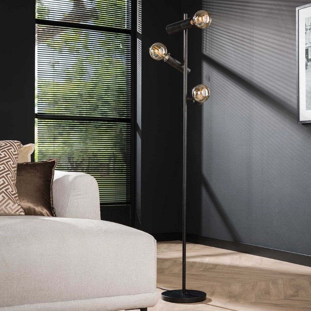 famlights Stehlampe, Stehleuchte Fay in Anthrazit E27 3-flammig, keine Angabe, Leuchtmittel enthalten: Nein, warmweiss, Stehlampe, Standlampe