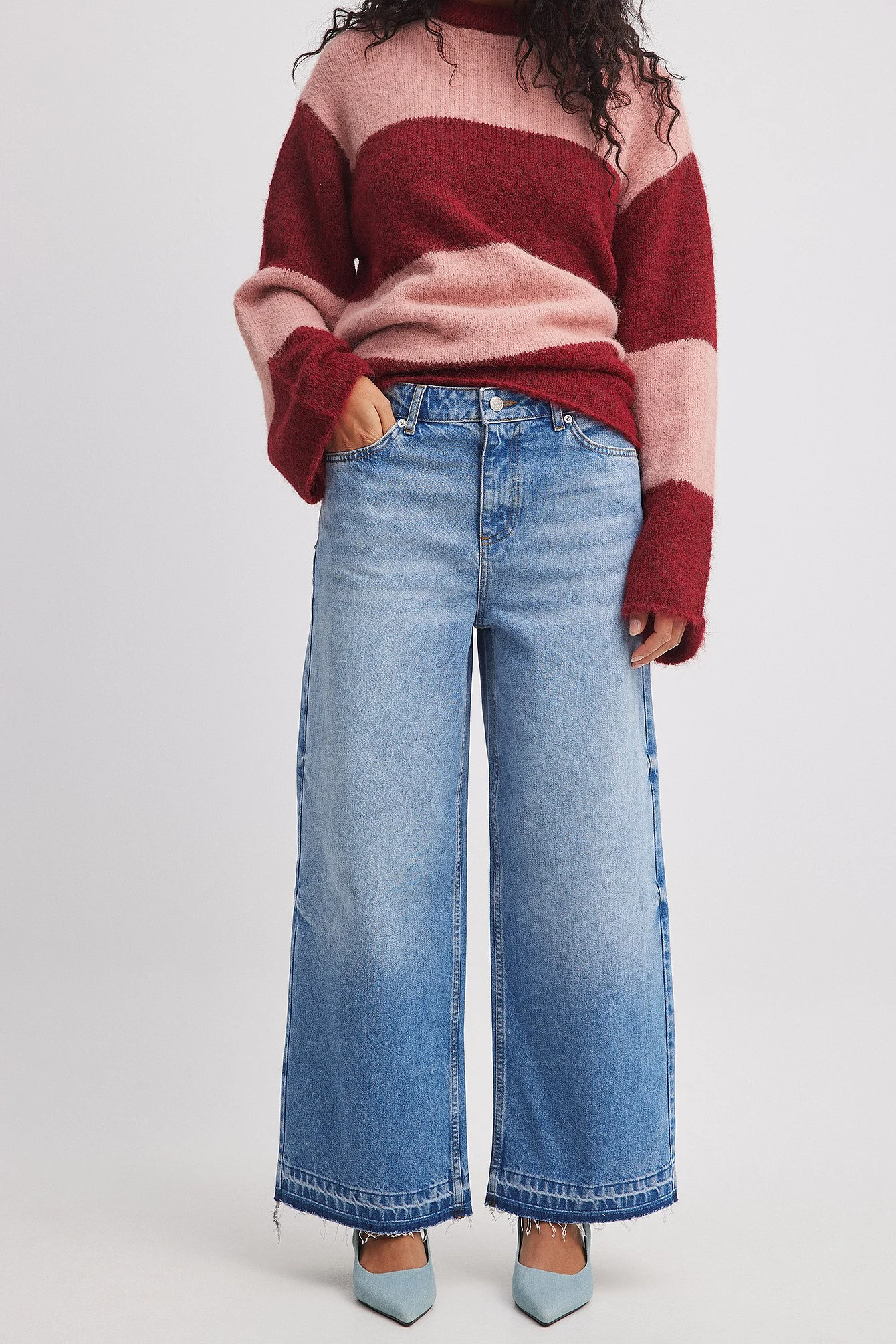 Weite Crop-Jeans