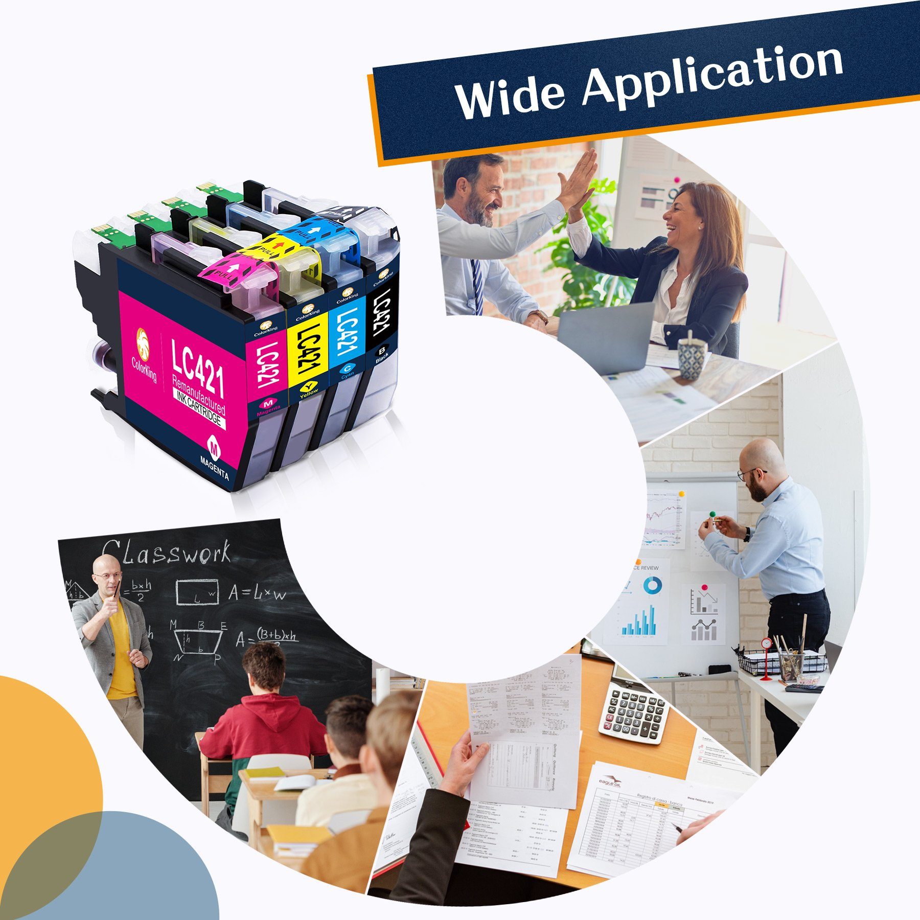 ColorKing 8er kompatible für Brother LC421 LC 421 Druckerpatronen Tintenpatrone (MFC-J1010DW DCP-J1050DW DCP-J1140DW DCP-J1800DW)