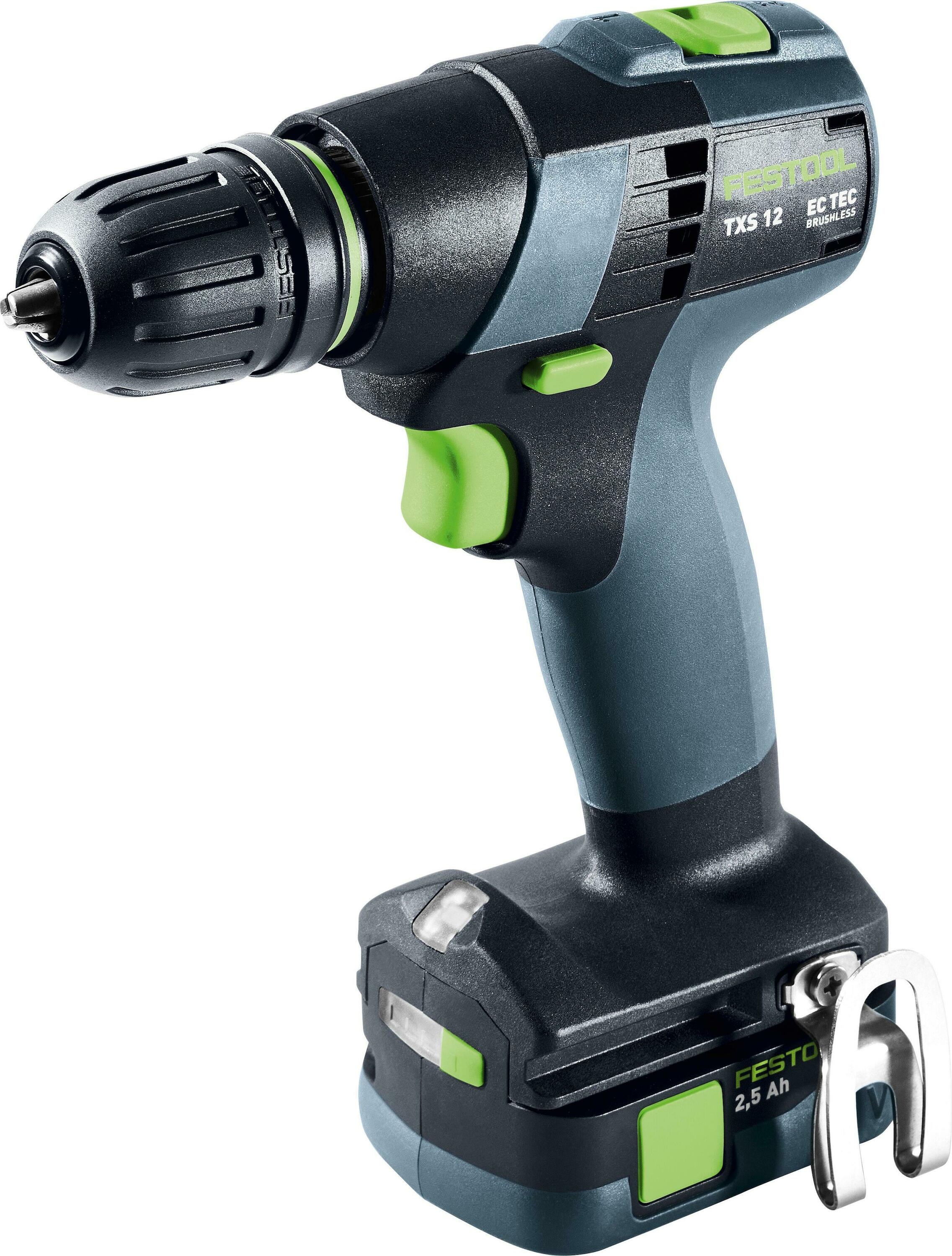 Festool 576873 Mașină de găurit fără fir TXS 12 2.5-Plus 1x baterie 12V 2.5Ah și încărcător în geantă