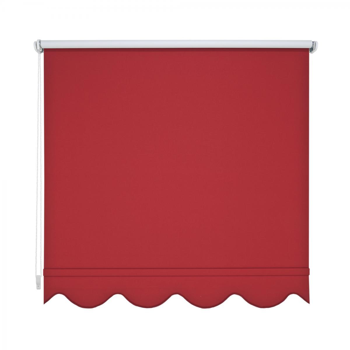 Bella Casa Seitenzugrollo Kettenzugrollo Volantrollo Rollo Klassik Verdunklung 122 x 180 cm rot für Fenster