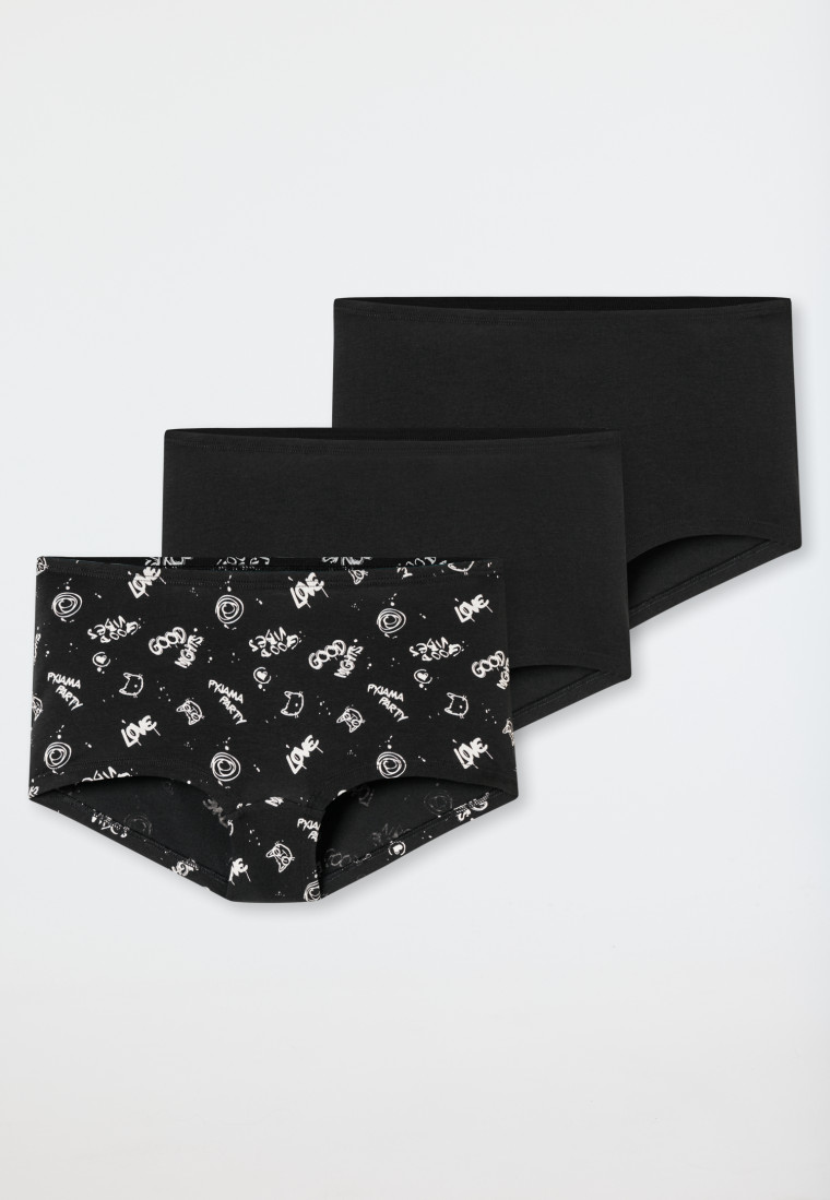 Shorts 3er-Pack Organic Cotton schwarz bedruckt - 95/5