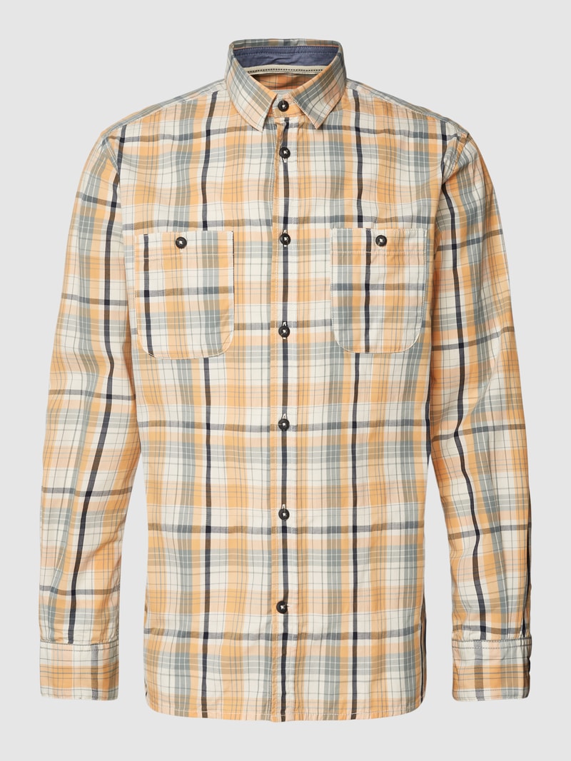 Freizeithemd mit Glencheck-Muster in orange