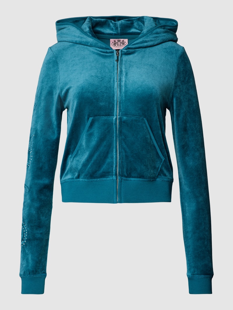 Sweatjacke mit Kapuze Modell 'HERITAGE CREST ROBYN HOOD' in petrol