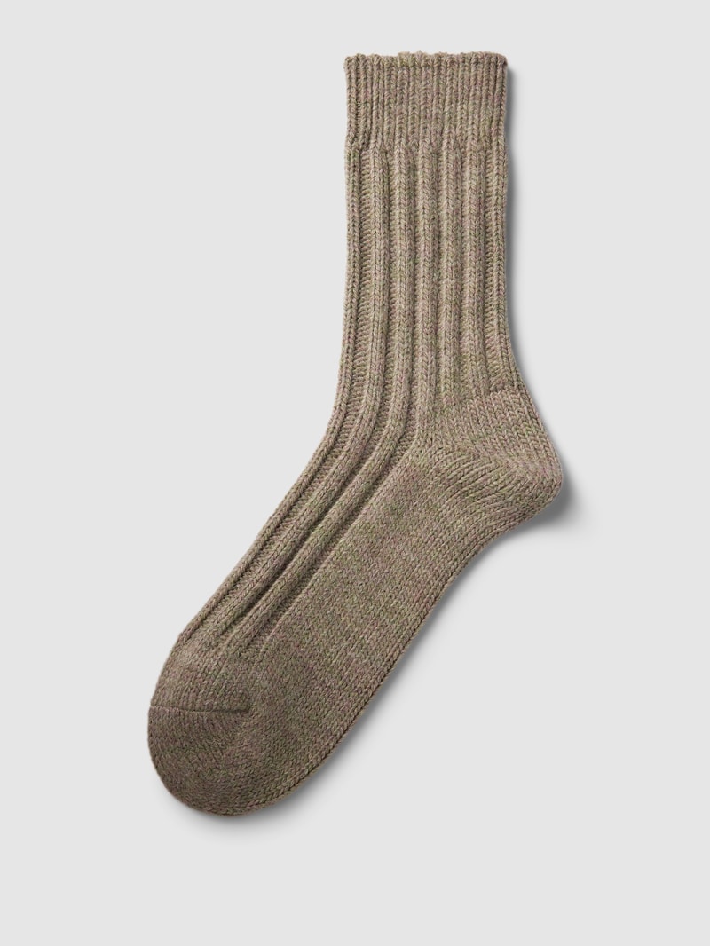 Socken mit Strukturmuster in stein meliert