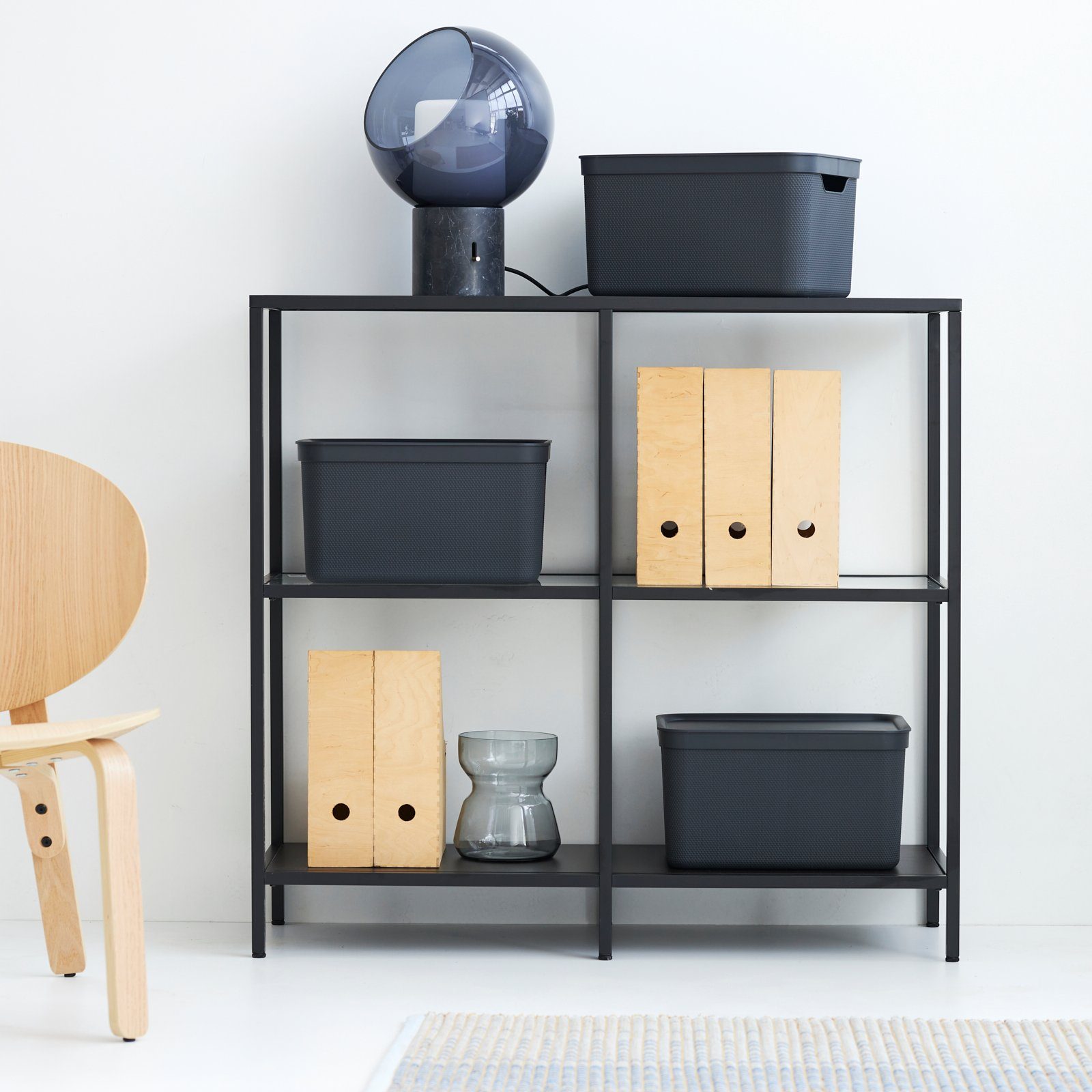 ROTHO Aufbewahrungsbox Jive Dekobox 3er- Set Aufbewahrungskorb 16l mit Deckel (Aufbewahrungsboxen, 3er-Set)