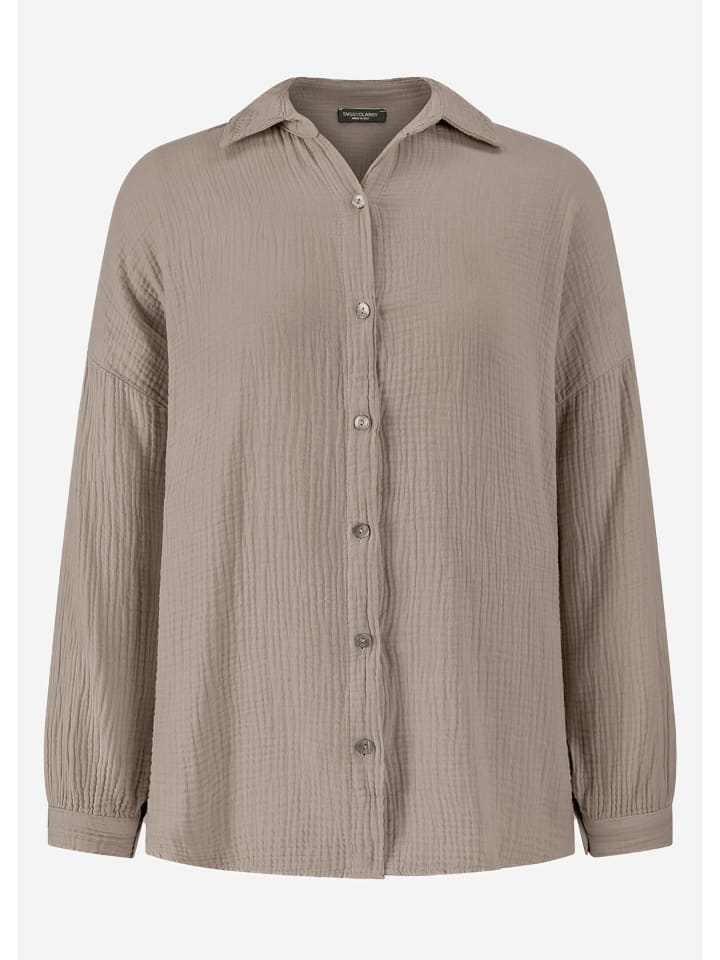 SASSYCLASSY Musselin Bluse im Regular Fit in Taupe günstig kaufen