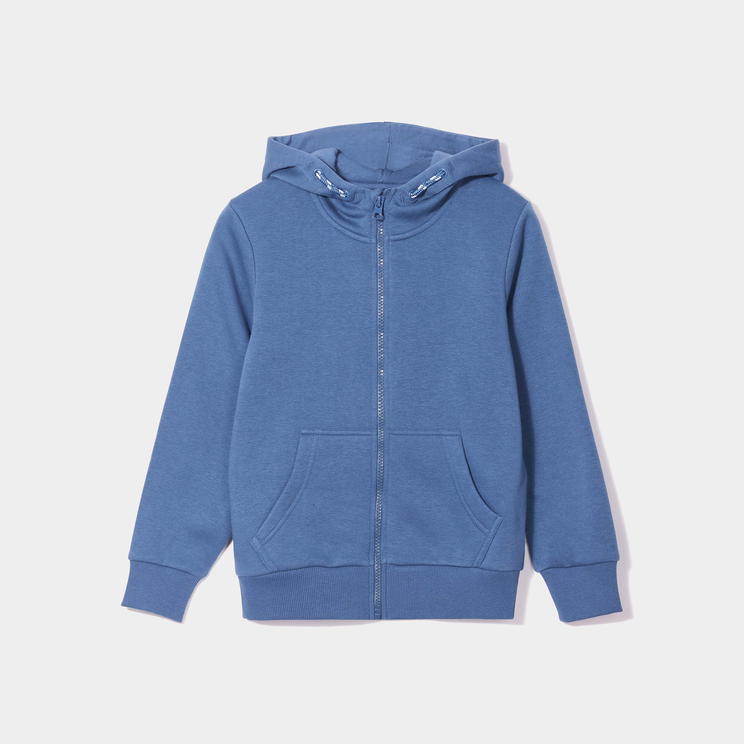 Sweat zippé molletonné à capuche bleu foncé garçon | La Halle