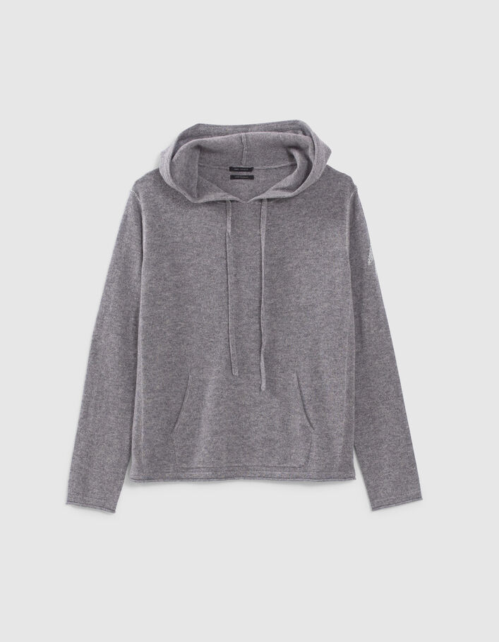 Pull gris à capuche 100% cachemire Femme