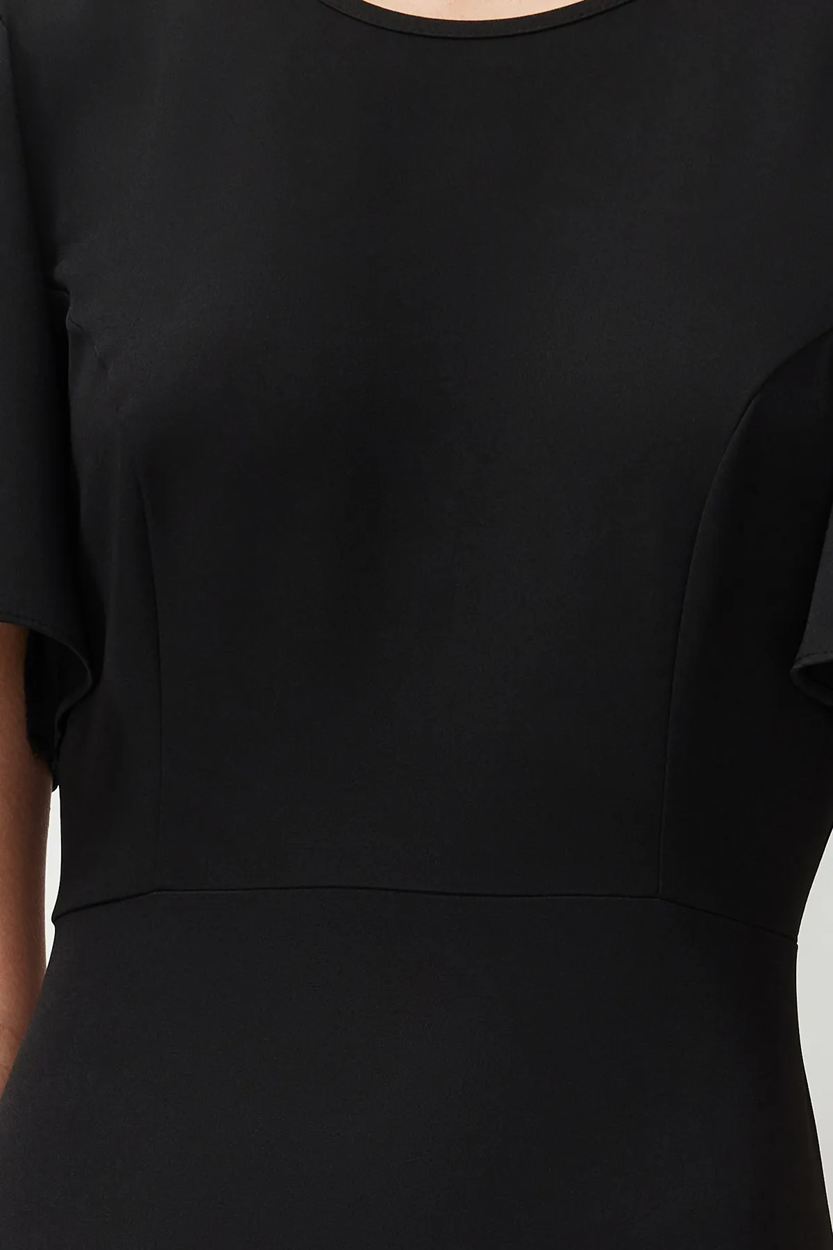 Trendyol Collection  Schwarzes gewebtes Midikleid TWOSS24EL00659