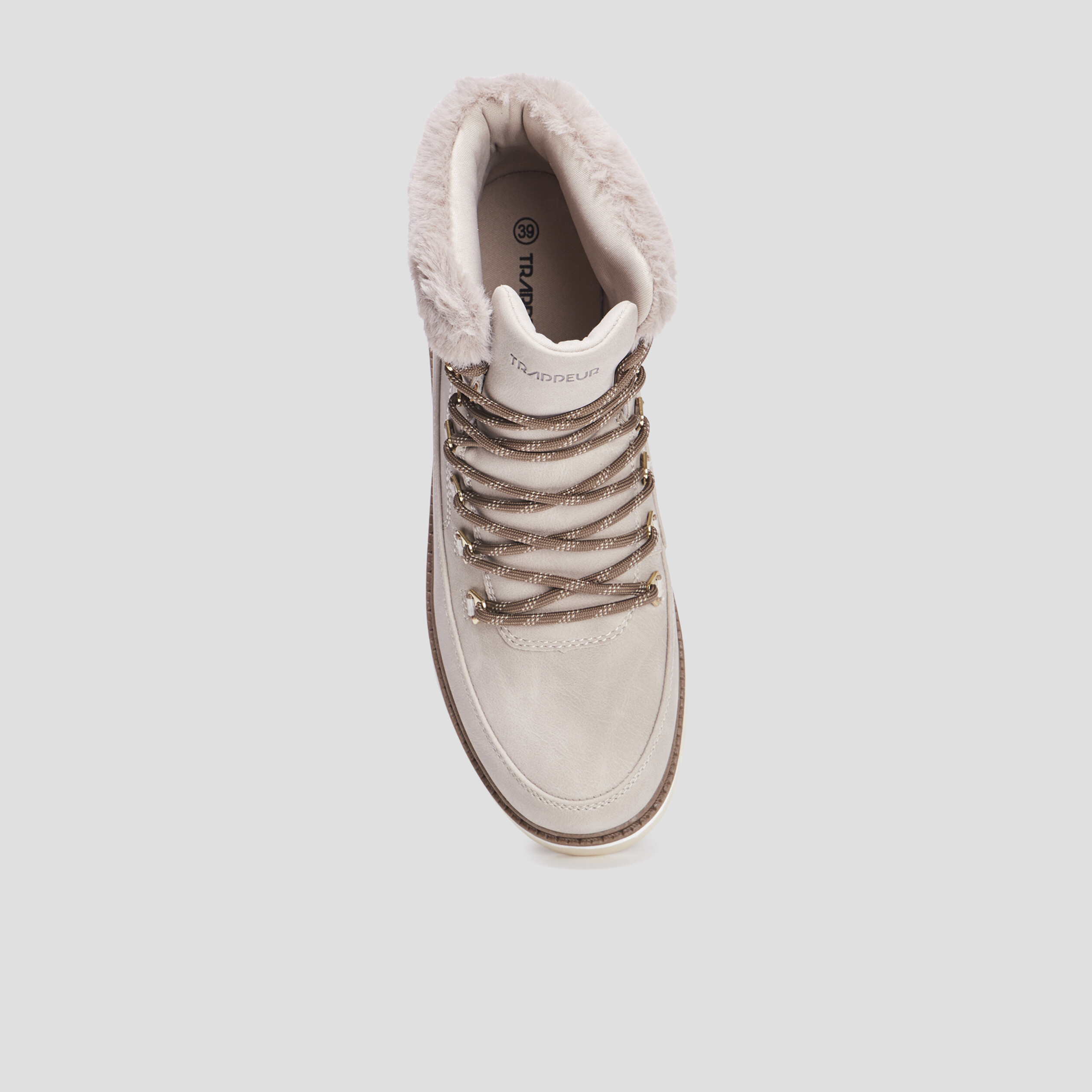 Bottines fourrées à lacets Trappeur taupe femme | La Halle
