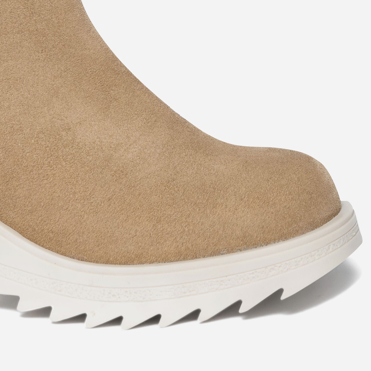 Chelsea boots TEXTO beige cuir velours