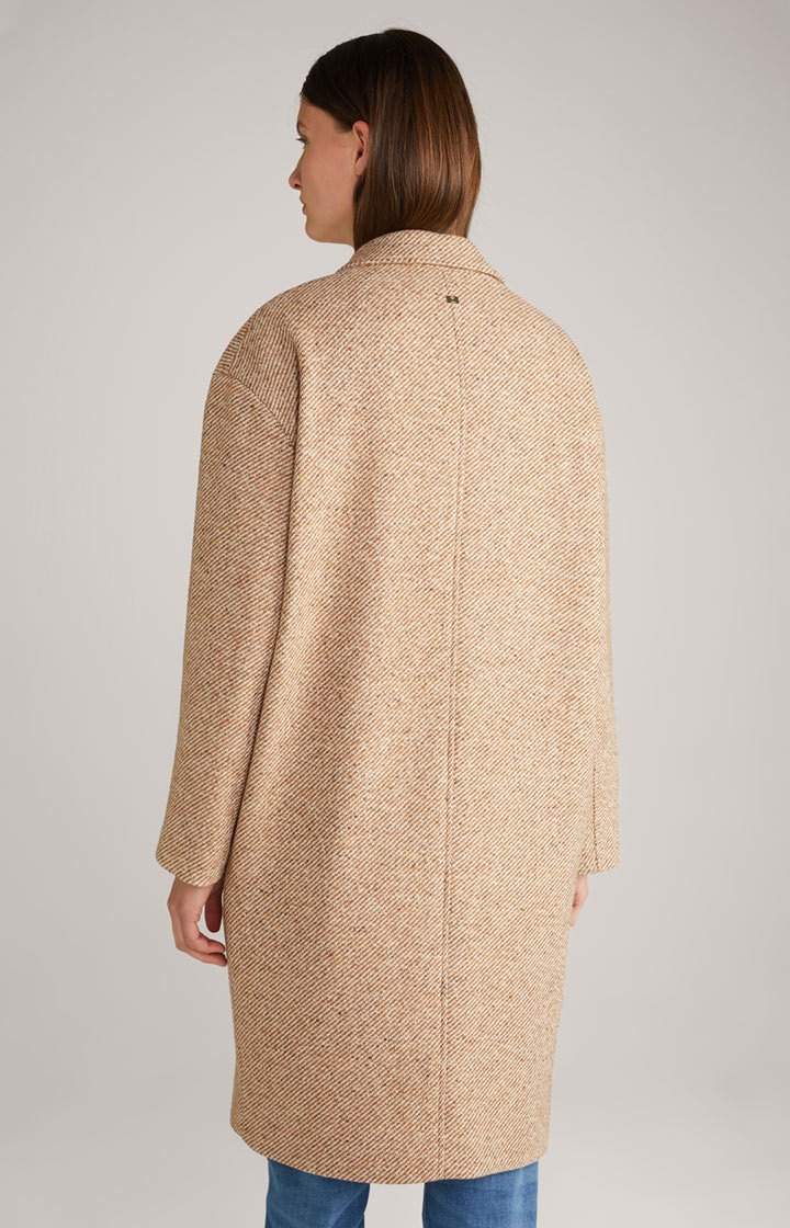 Wool-Mix-Mantel in Braun/Ecru