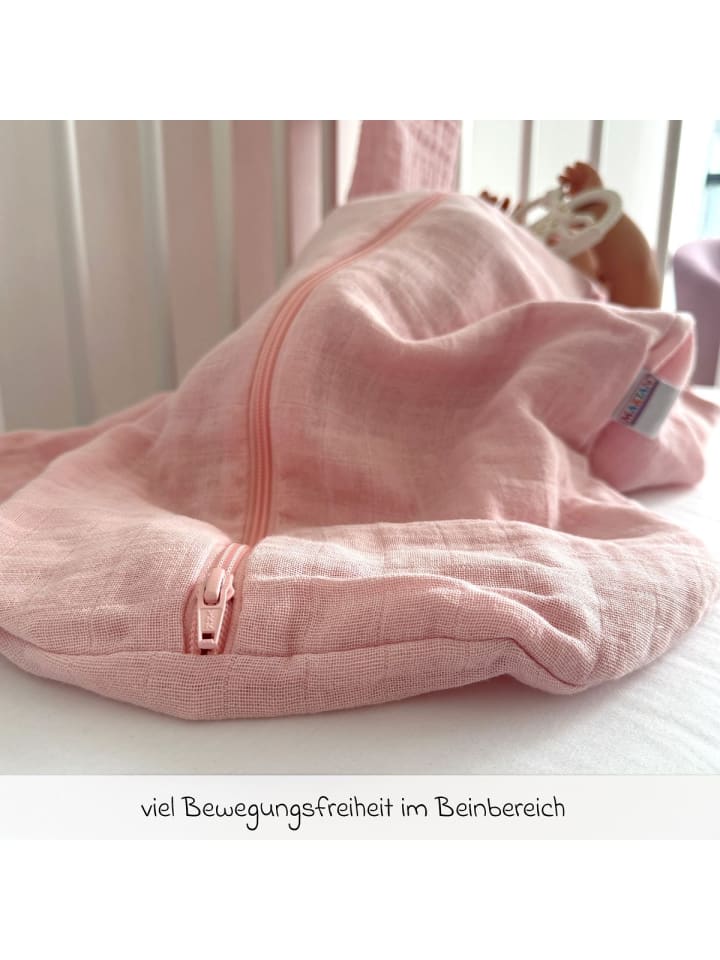 Makian Musselin-Schlafsack - Puder - Gr. 60 cm in rosa günstig kaufen