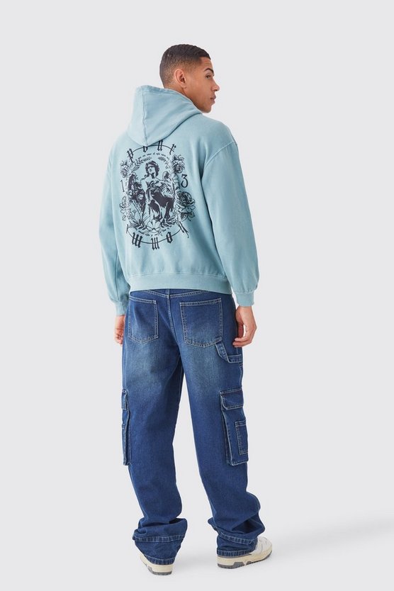 Oversize Hoodie mit floralem Print