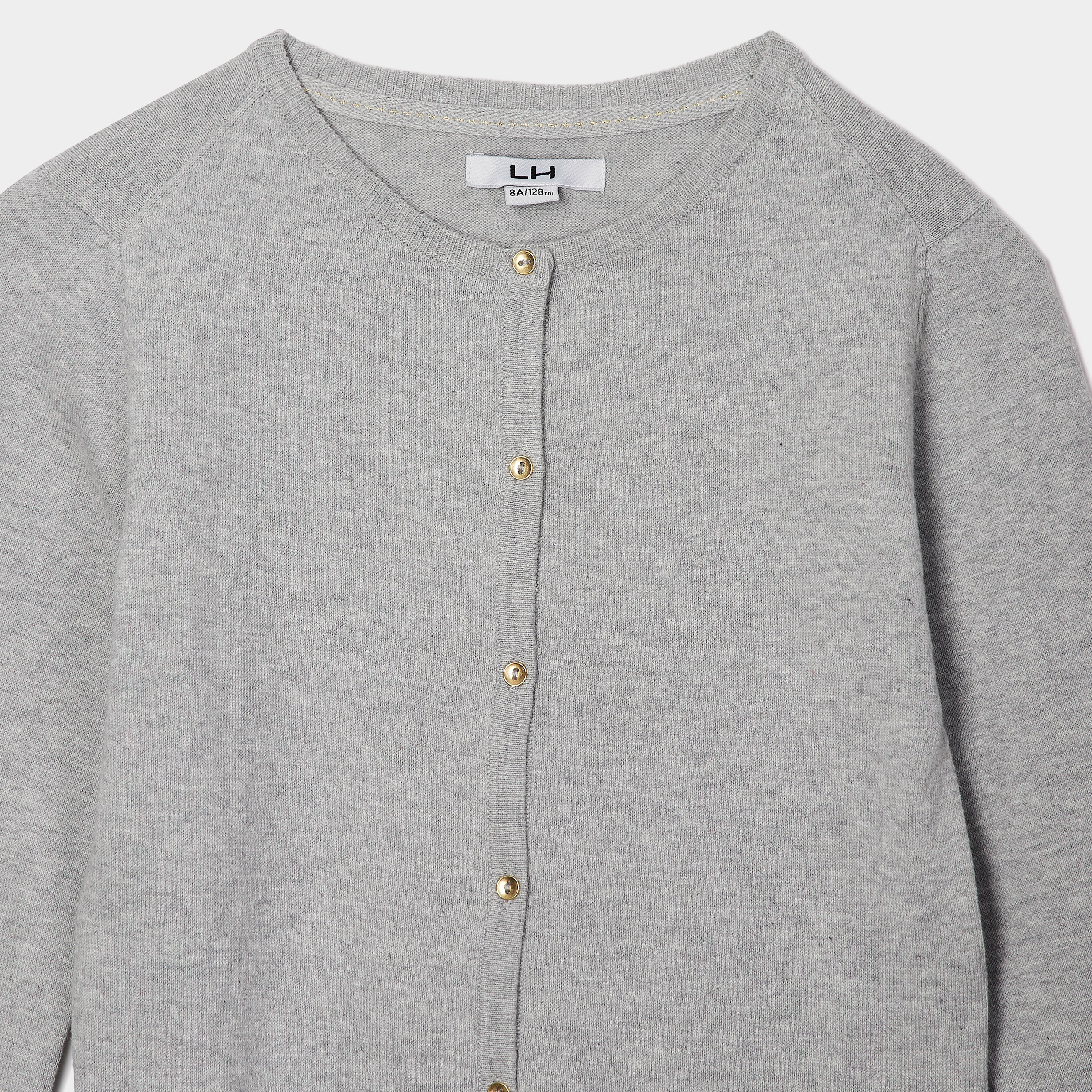 Gilet boutonné gris fille | La Halle