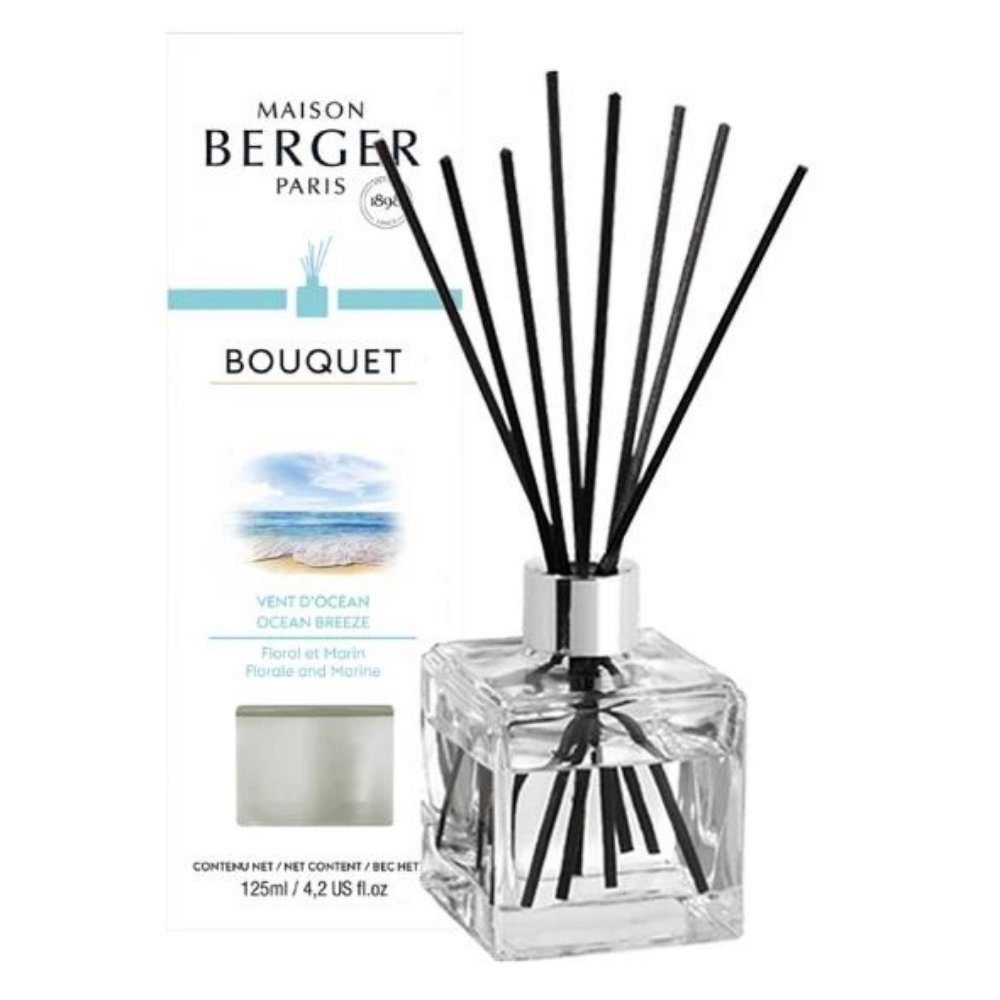 MAISON BERGER PARIS Diffuser Cube Stäbchenduft Frische Ozeanbrise inkl. 125 ml Duft mit Duftstäbchen