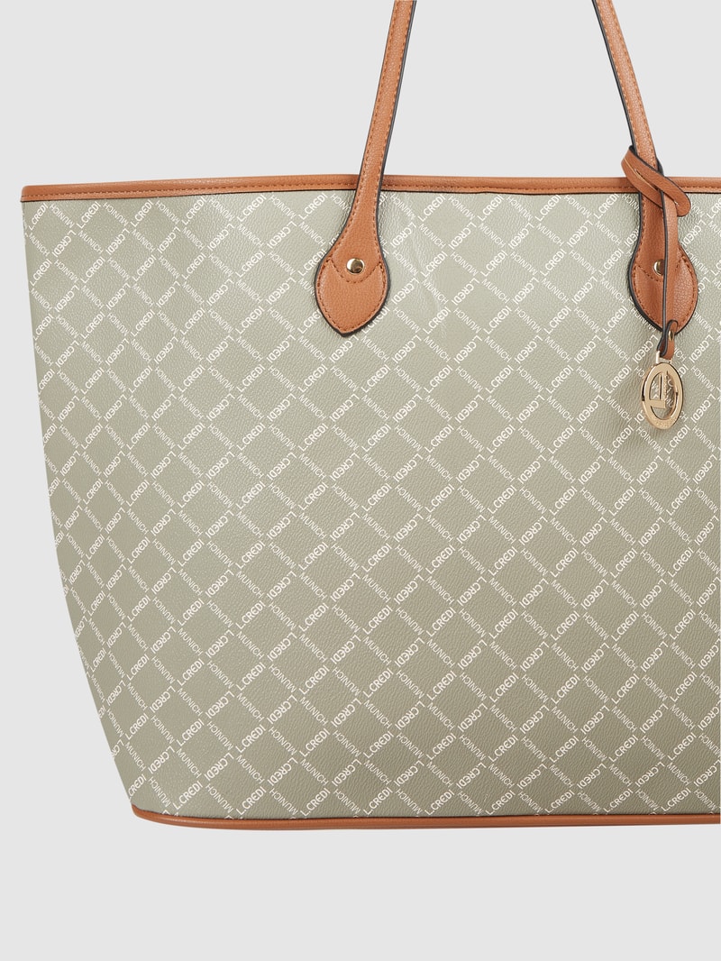 Shopper mit Logo-Muster Modell 'Filiberta' in stein
