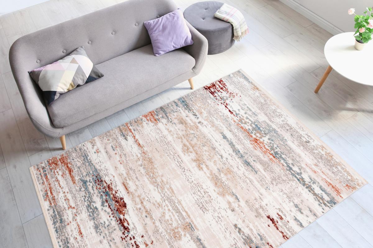 megusta Teppich Grau / Lachsrosa 80cm x 150cm