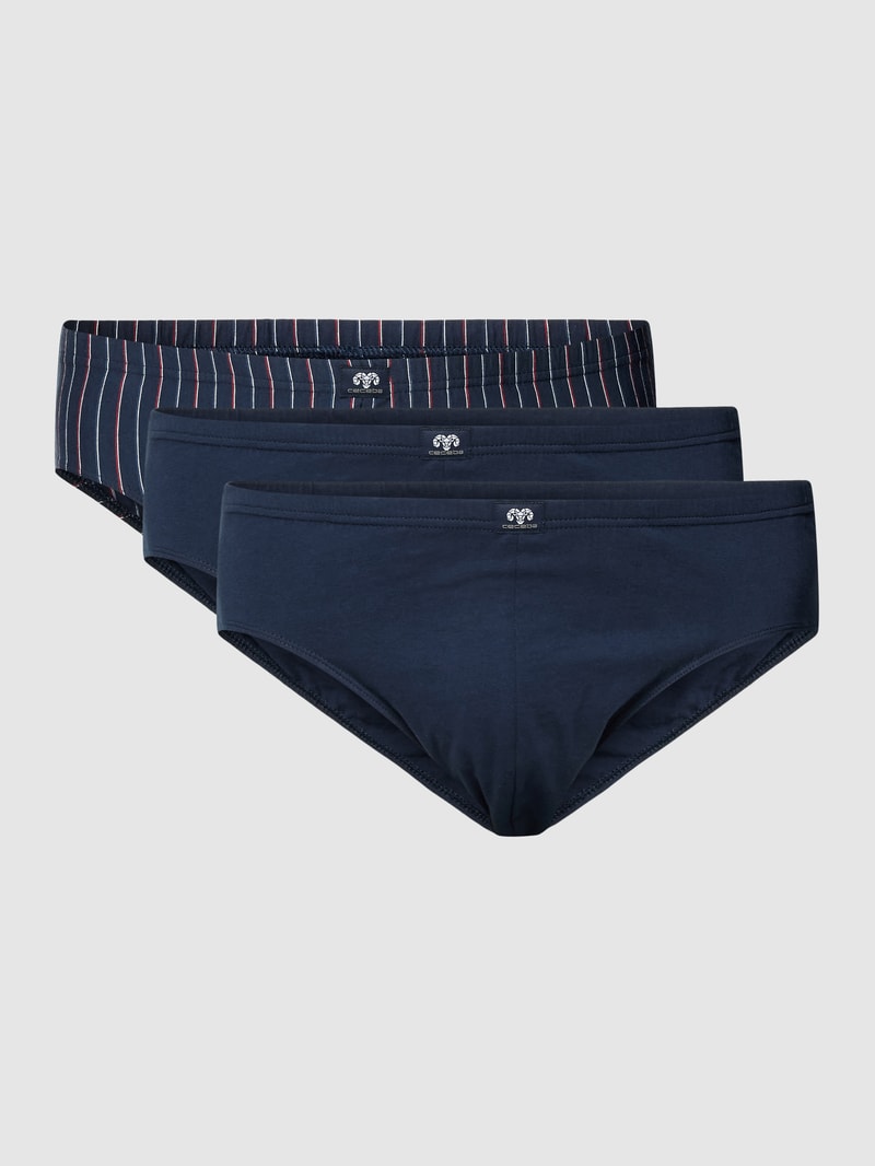 PLUS SIZE Slip im 3er-Pack Modell 'DAYTONA' in marineblau