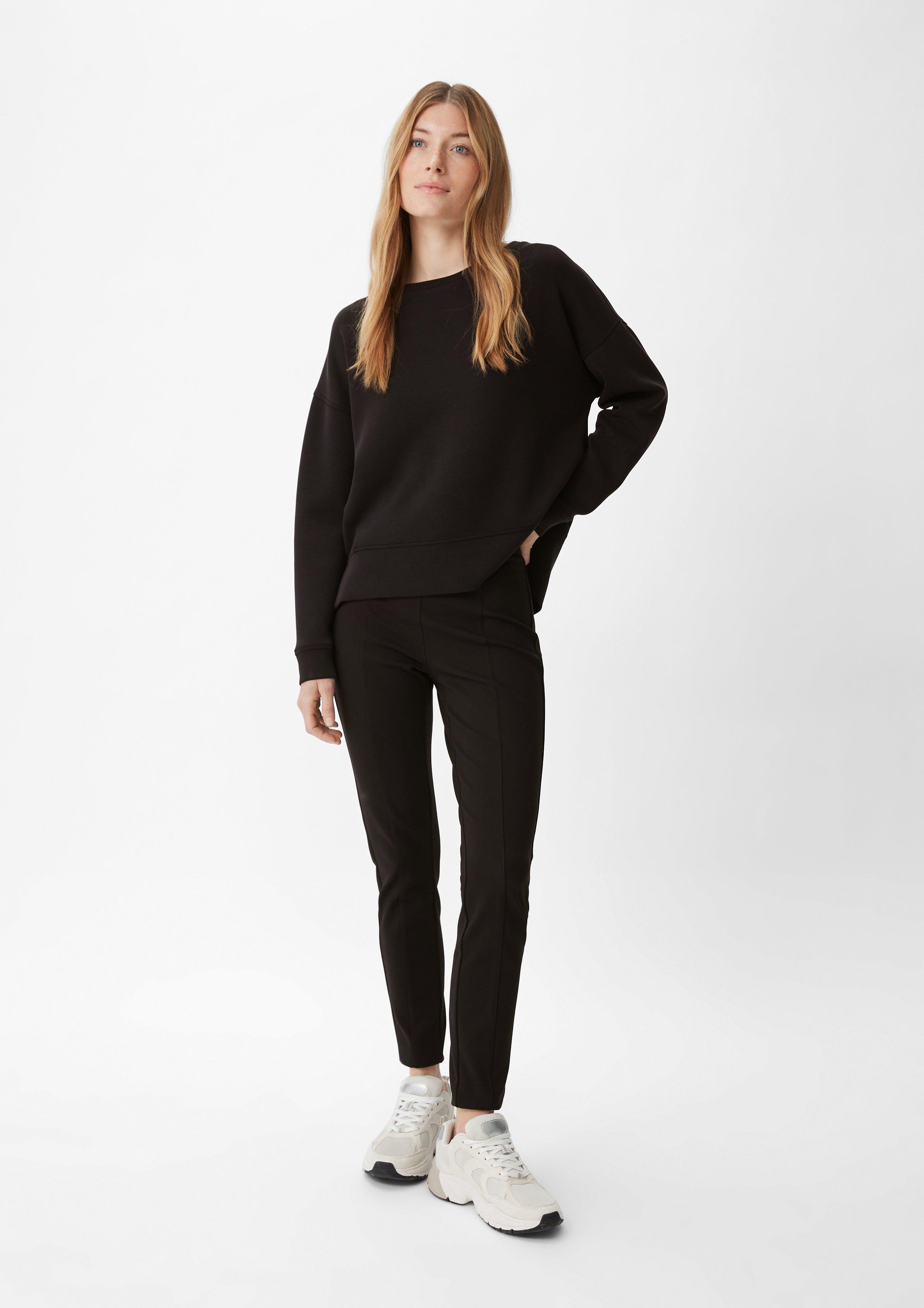 Slim: Hose mit Steppnaht - schwarz
