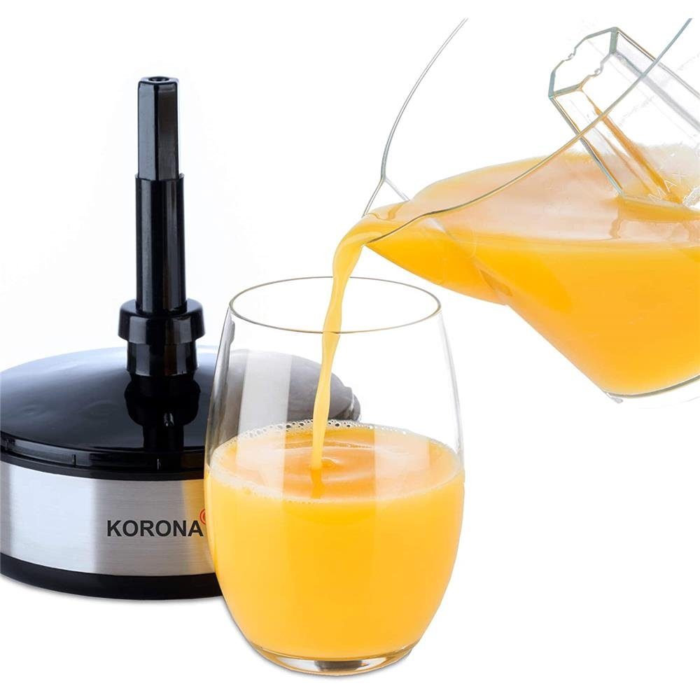 KORONA Zitruspresse Zitruspresse 27020 Edelstahl / Schwarz, 40 W, Elektrische Saftpresse, 0,7l, Frucht-Entsafter