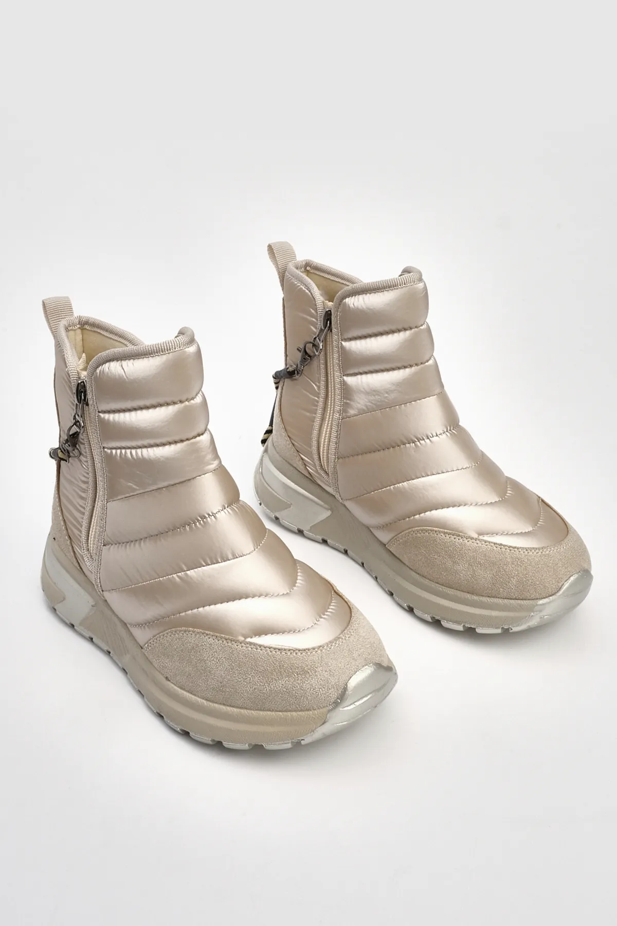 Marjin  Sportstiefel für Damen mit dicker Sohle und Reißverschluss Felezya Beige