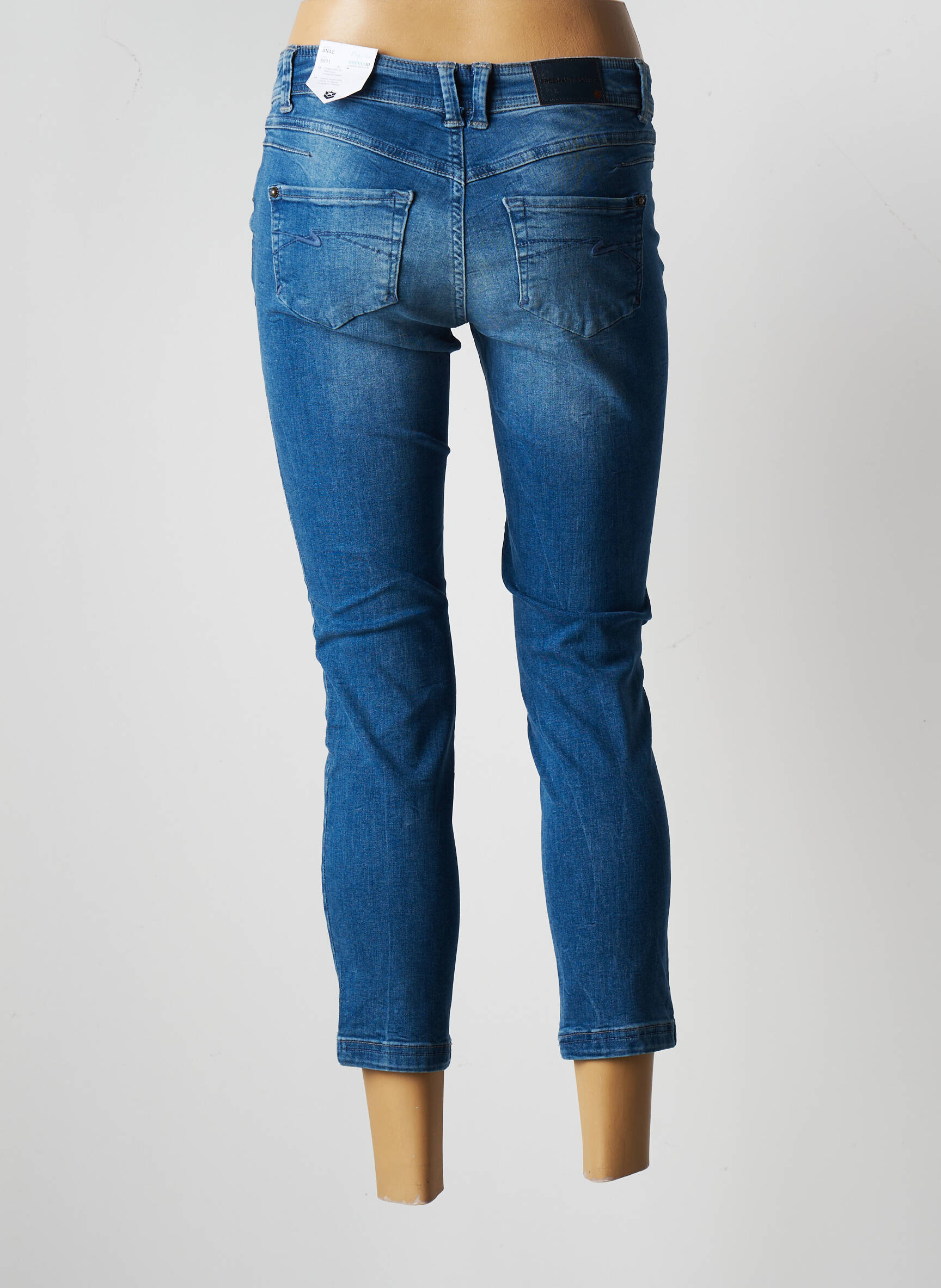 Freeman T Porter Jeans Coupe Slim Femme couleur bleu