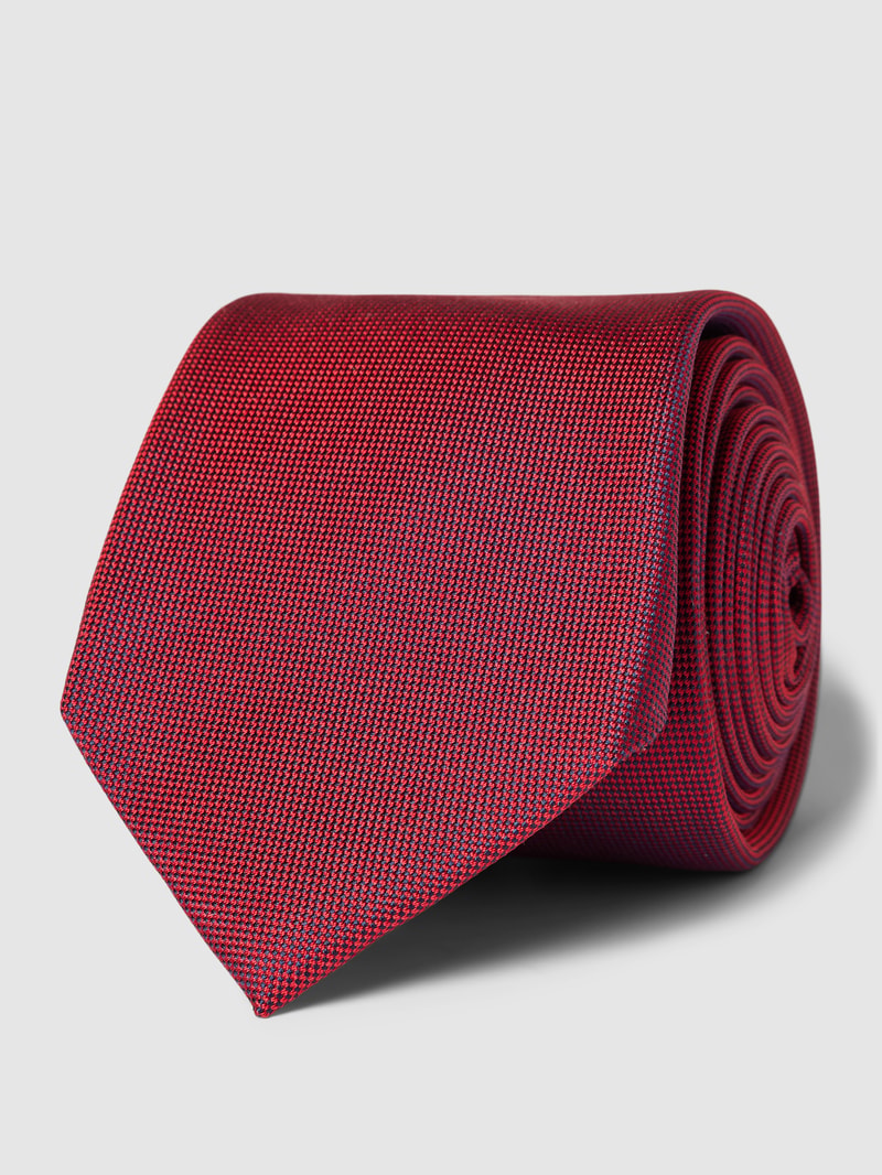 Seidenkrawatte mit feinem Webmuster Modell 'PLAIN WEAVE' in rot