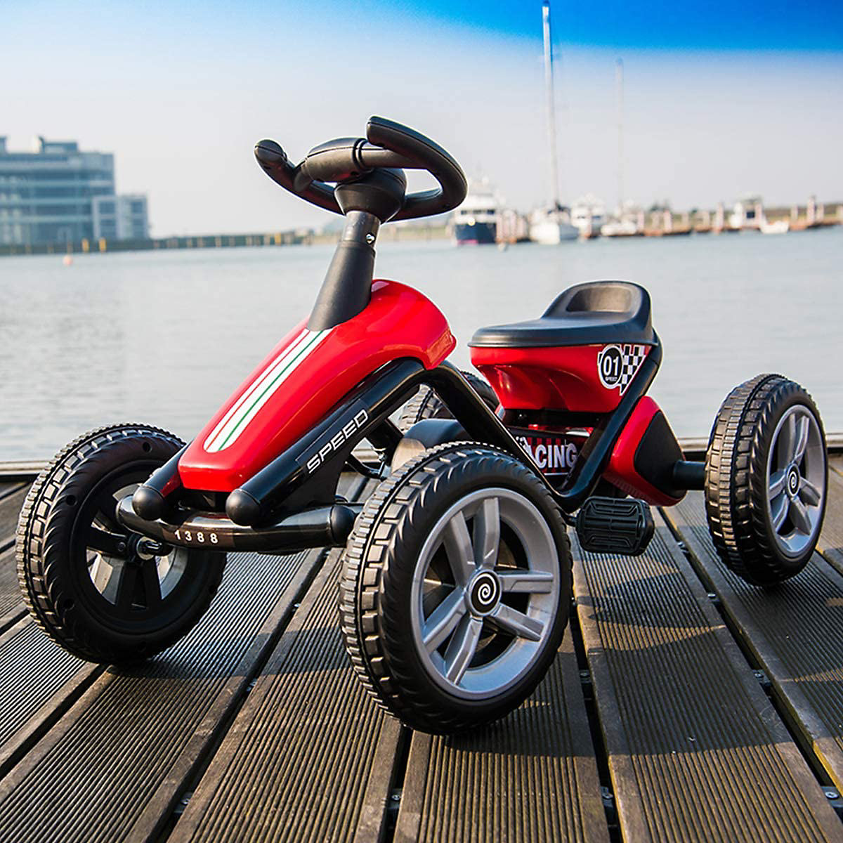 Go-Kart mit Pedalen Fahrzeug Tretauto mit 4 Rädern