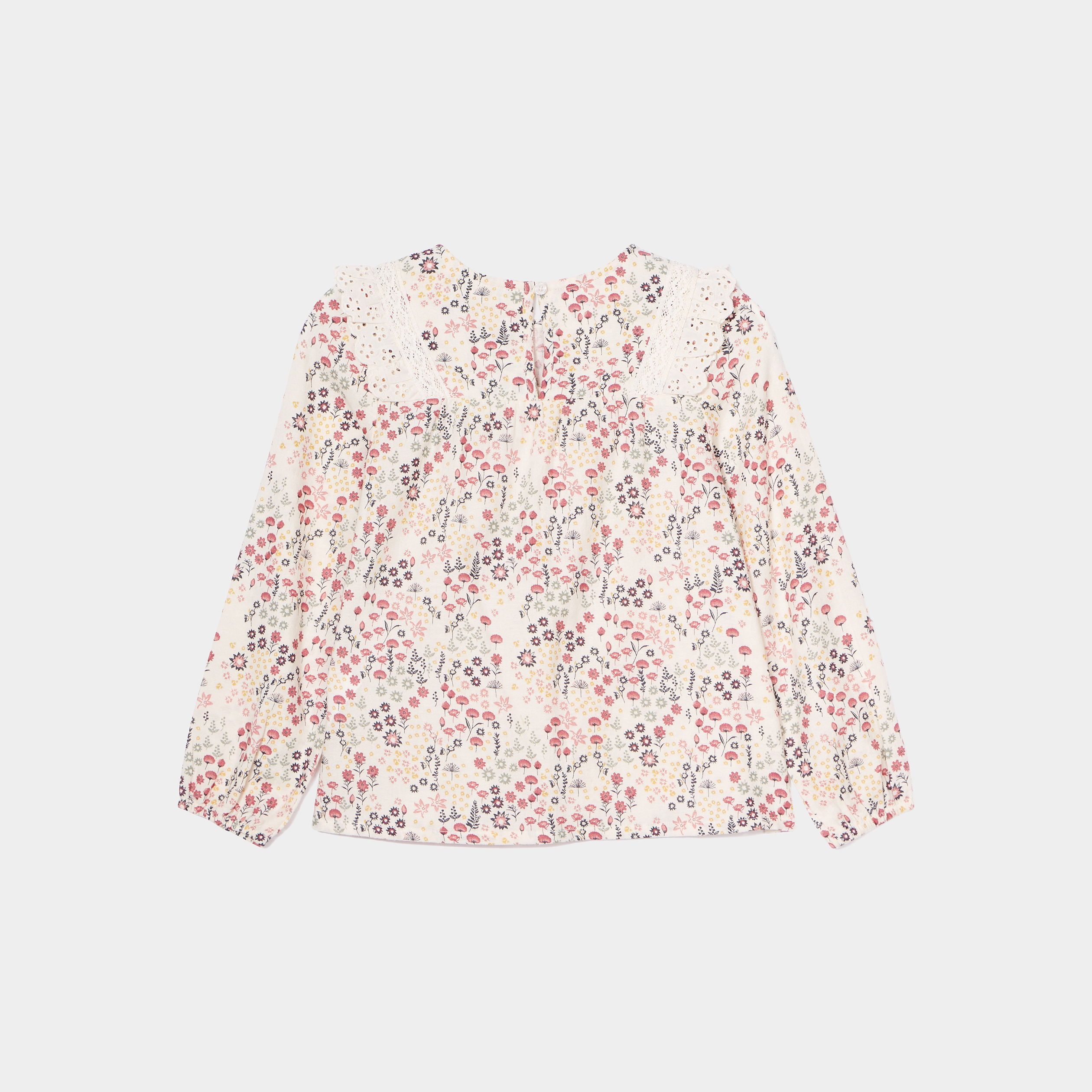 T-shirt volants broderie anglaise Creeks beige fille | La Halle